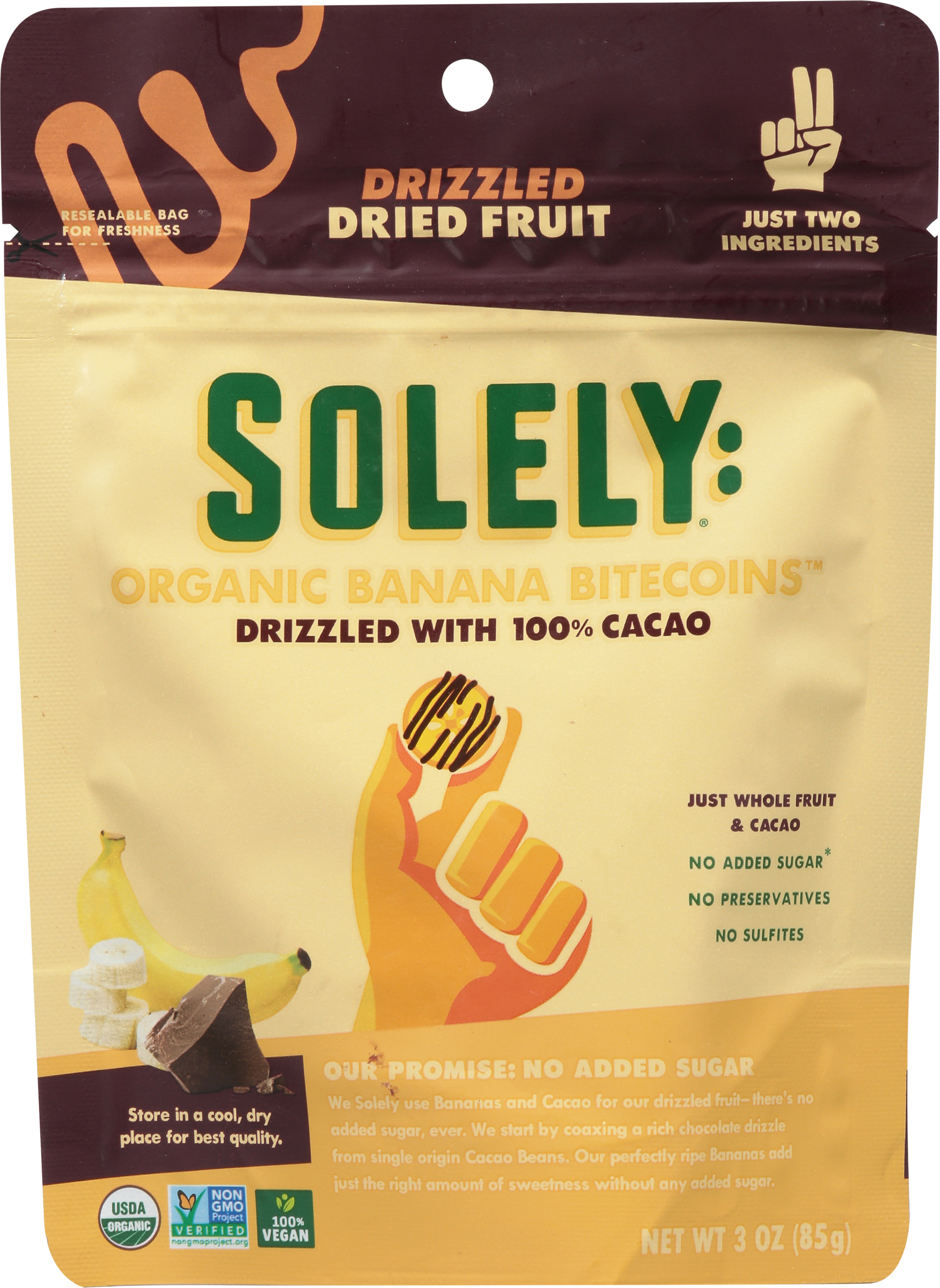 Dried Fruit, Organic, Drizzled, Banana Bitecoins