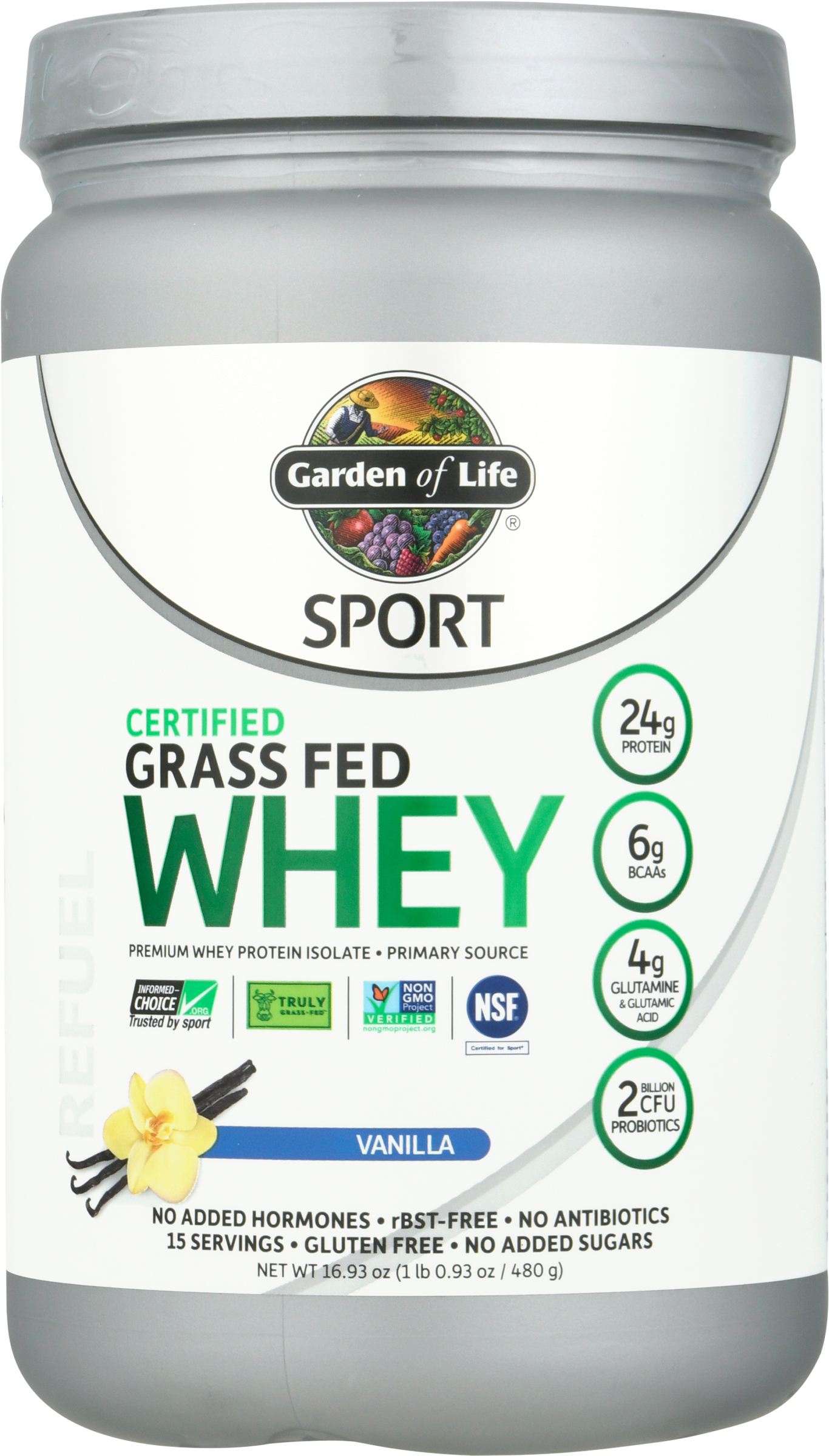 Whey Protein Isolate, Certified Grass Fed, Vanilla