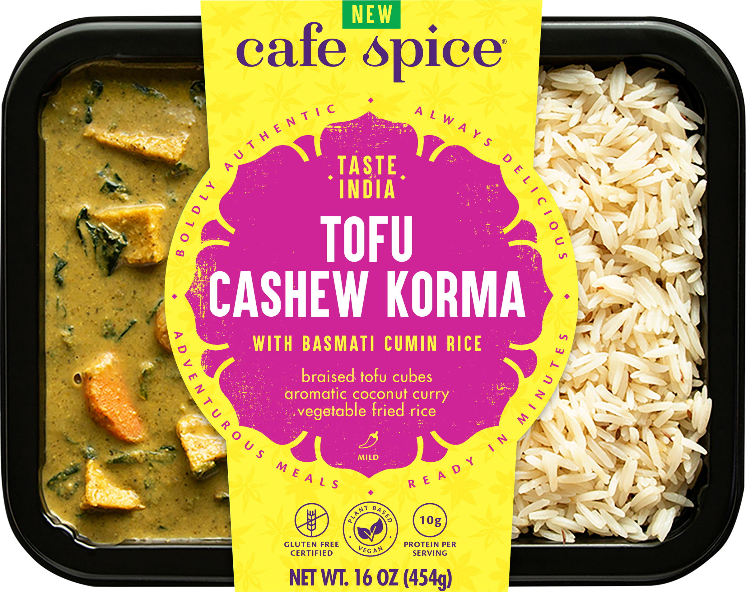 Tofu Cashew Korma, with Basmati Cumin Rice, Mild