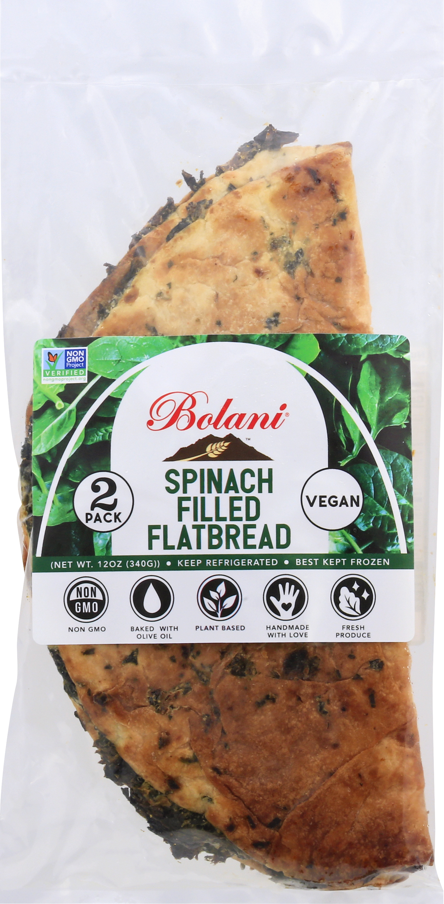 Flatbread, Spinach Filled, 2 Pack