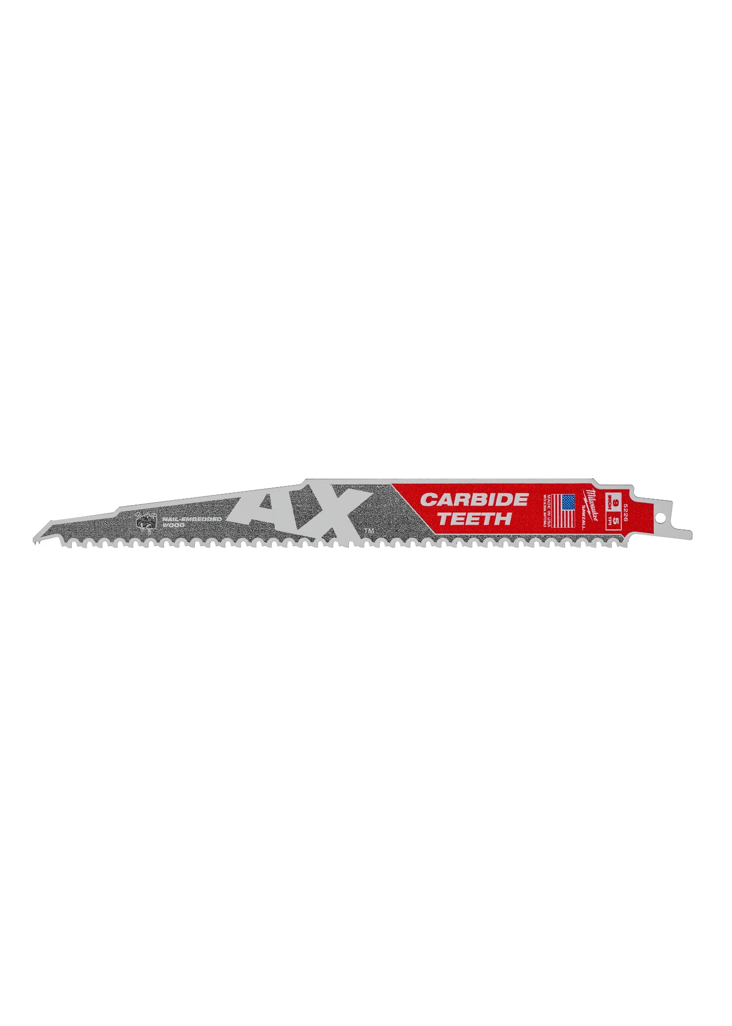 Milwaukee 9" 5T The Ax Sawzall Blade with Carbide Teeth