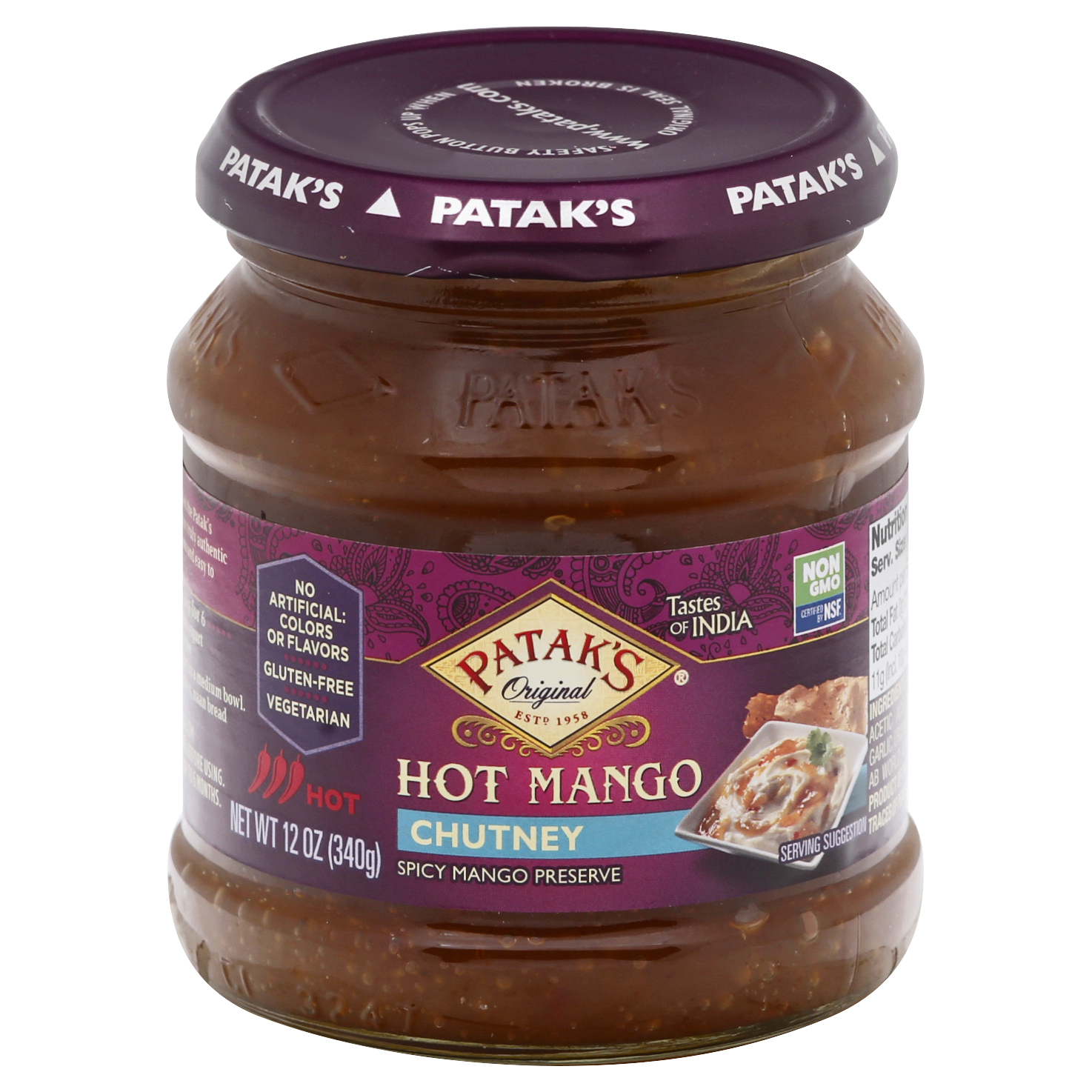 Pataks Hot Mango Chutney 12 Oz