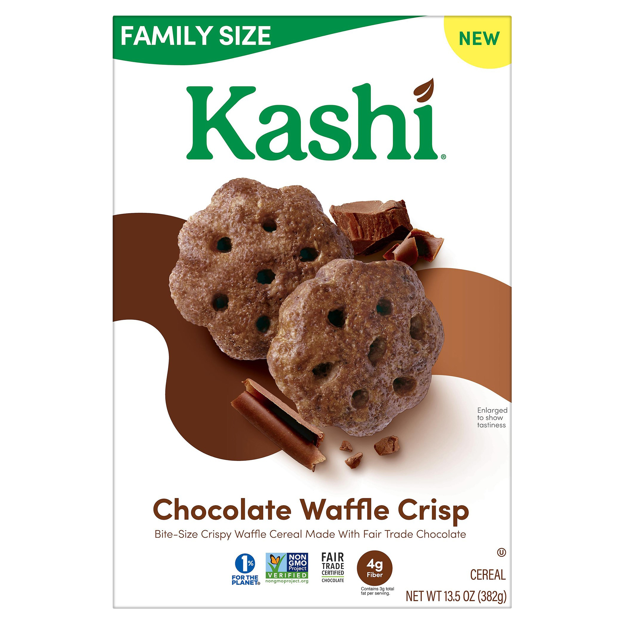 Kashi Family Size Chocolate Waffle Crisp Cereal 13.5 Oz