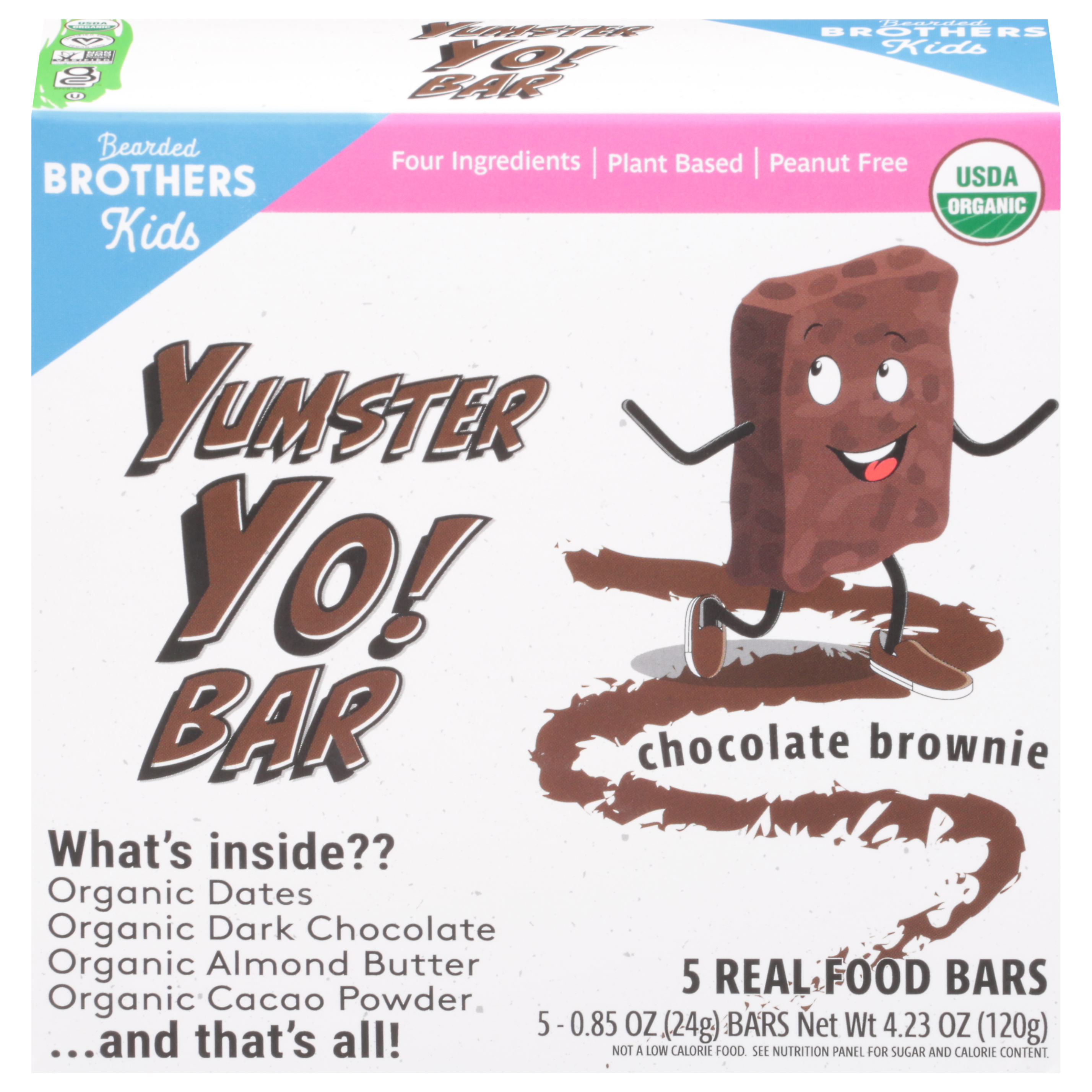 Bearded Brothers Kids Chocolate Brownie Yumster Yo Bar 5 - 0.85 Oz Bars