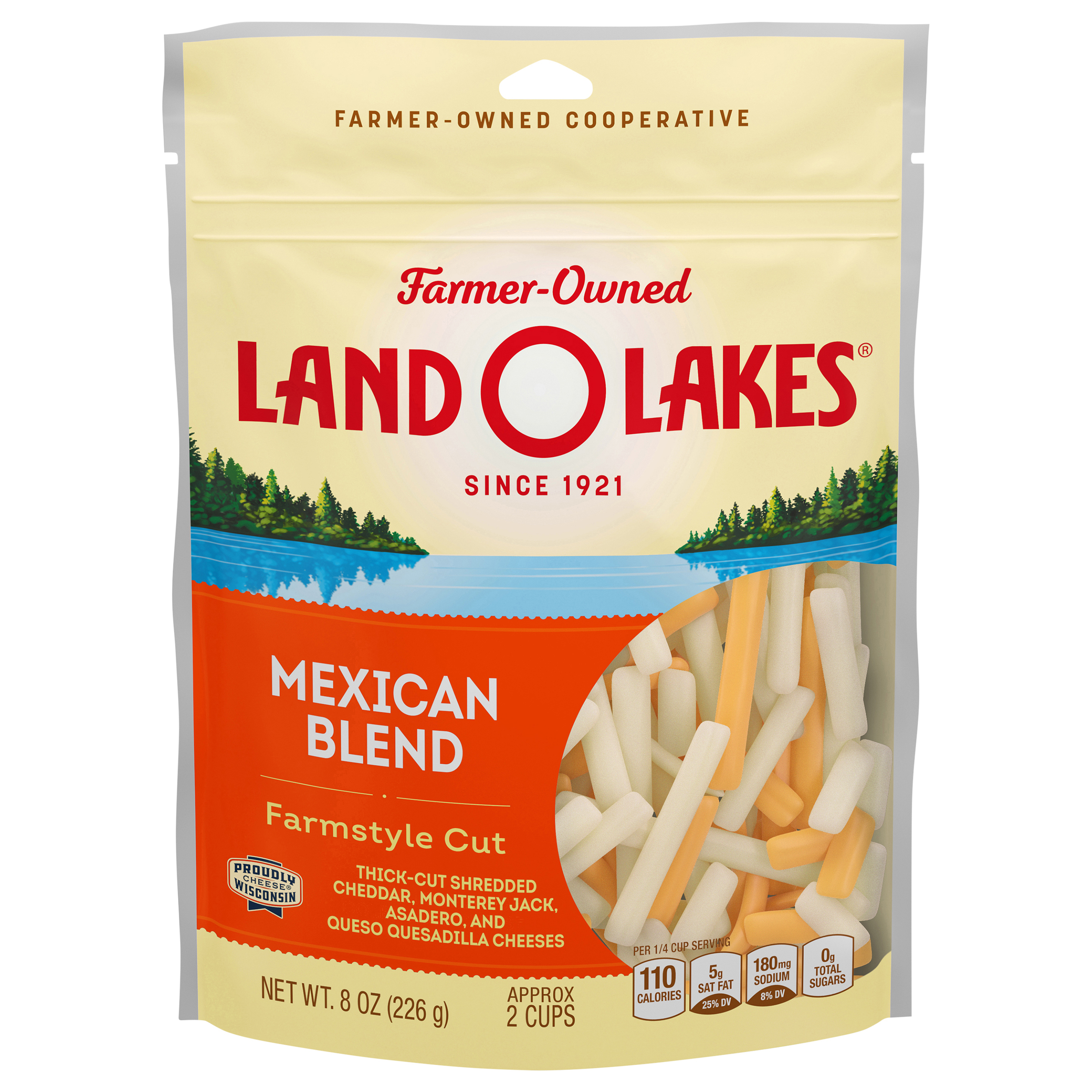 Shredded Cheese, Mexican Blend, Farmstyle Cut