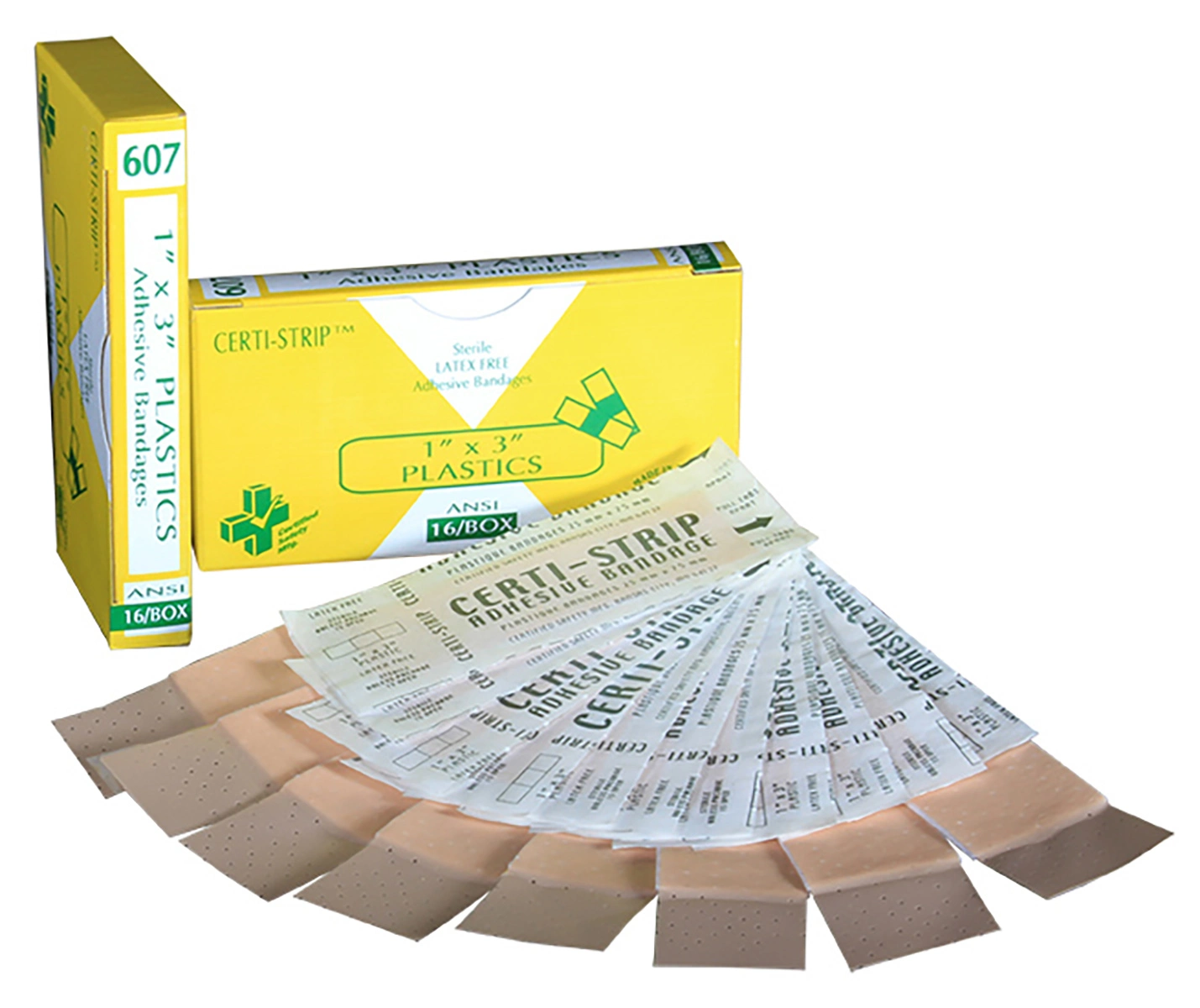 Certified Safety Certi-Strip 1" x 3" Plastic Bandage 16 pk