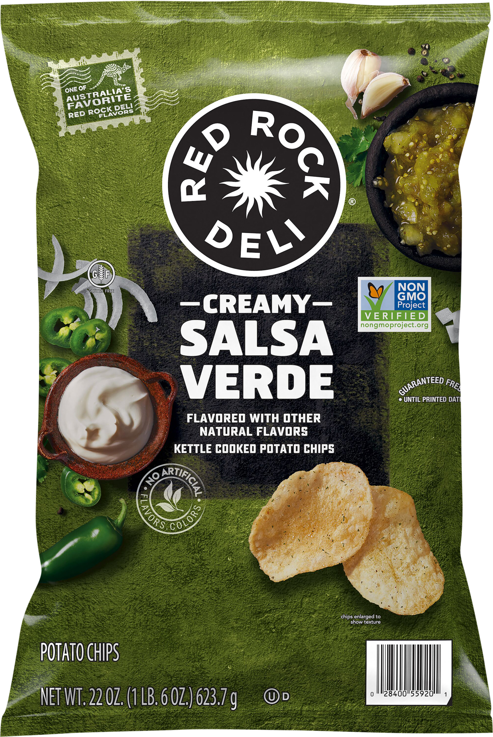 Potato Chips, Kettle Cooked, Creamy, Salsa Verde