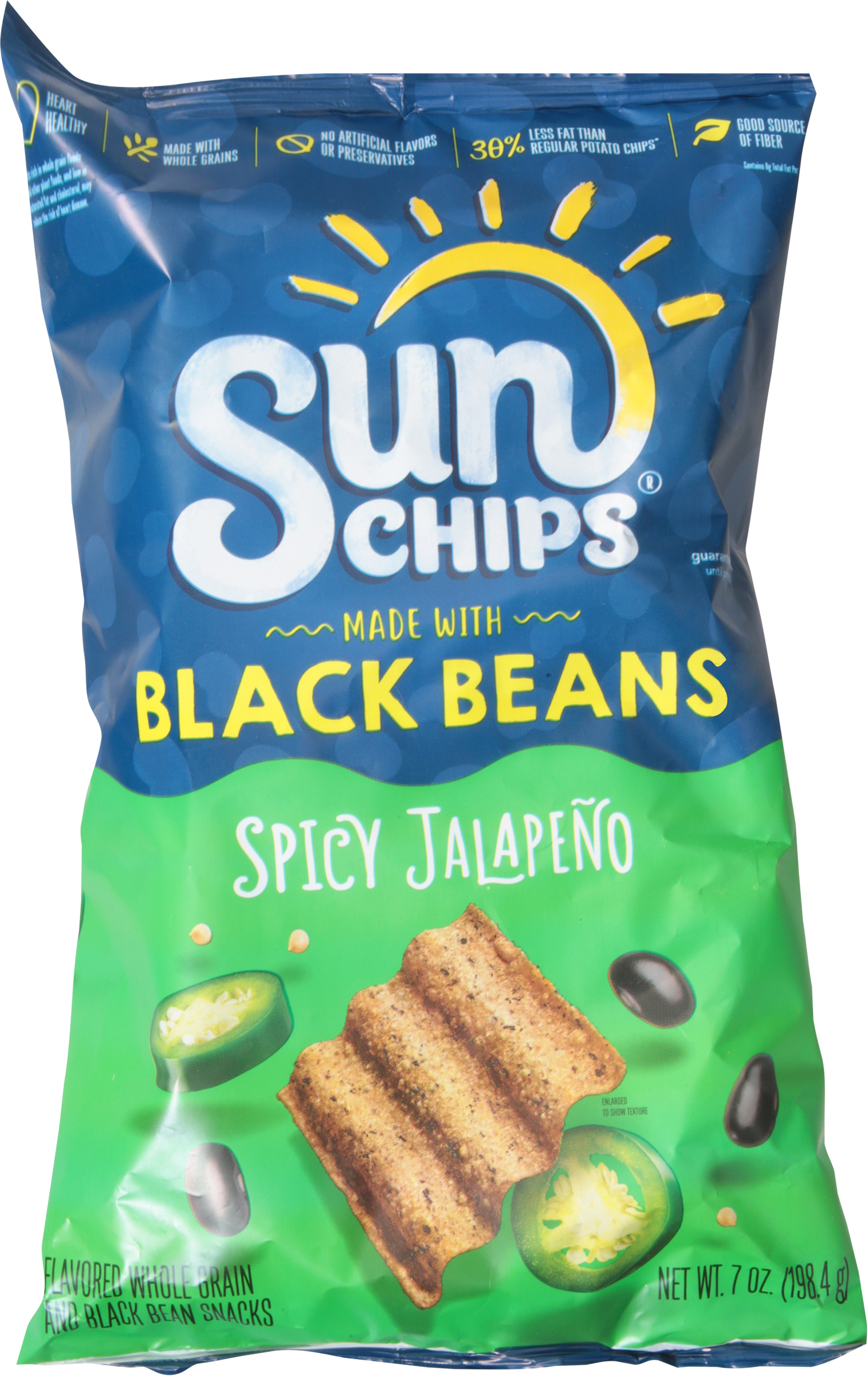 Whole Grain and Black Bean Snacks, Spicy Jalapeno
