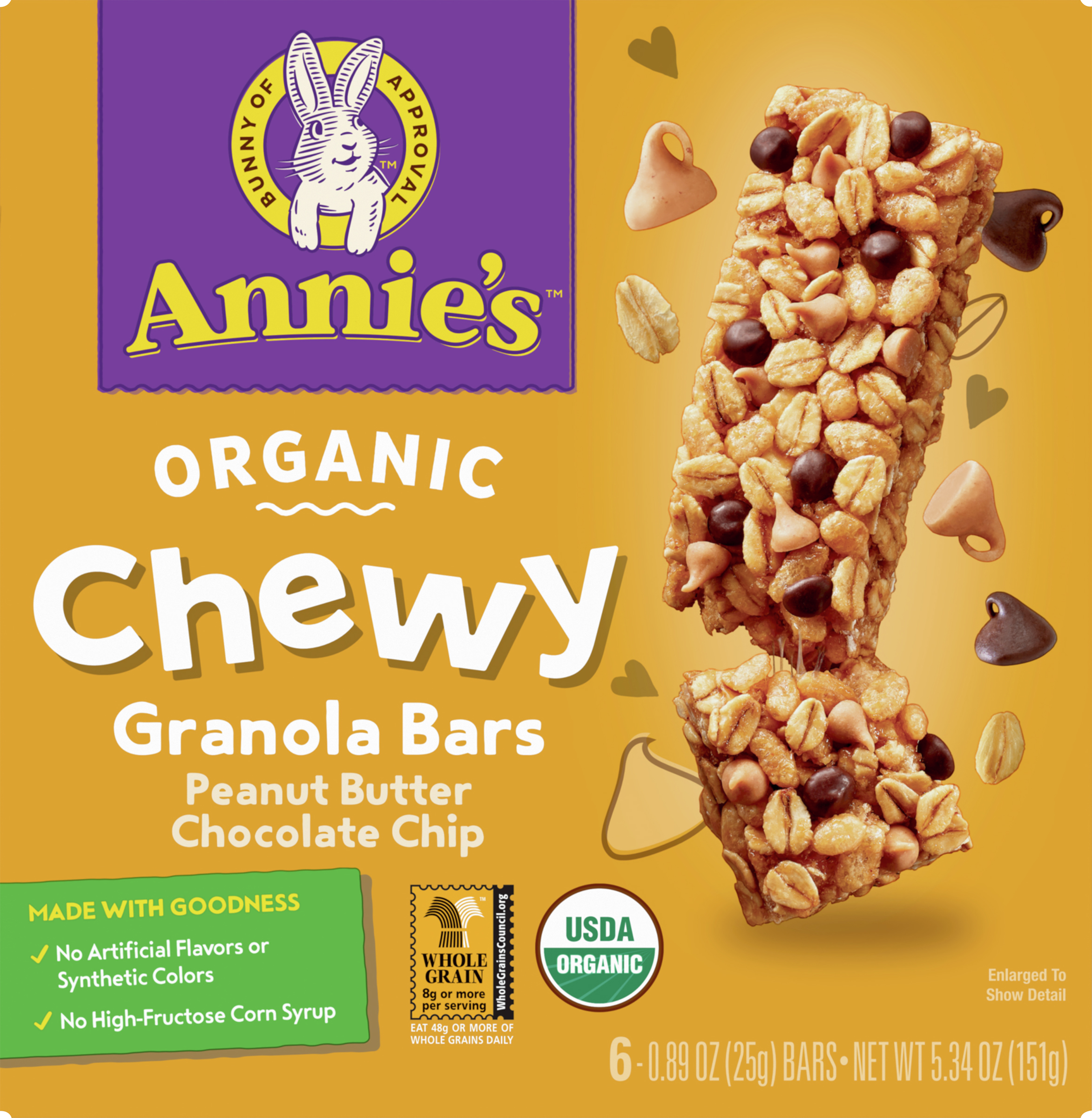 Granola Bars, Organic, Peanut Butter Chocolate Chip, Chewy