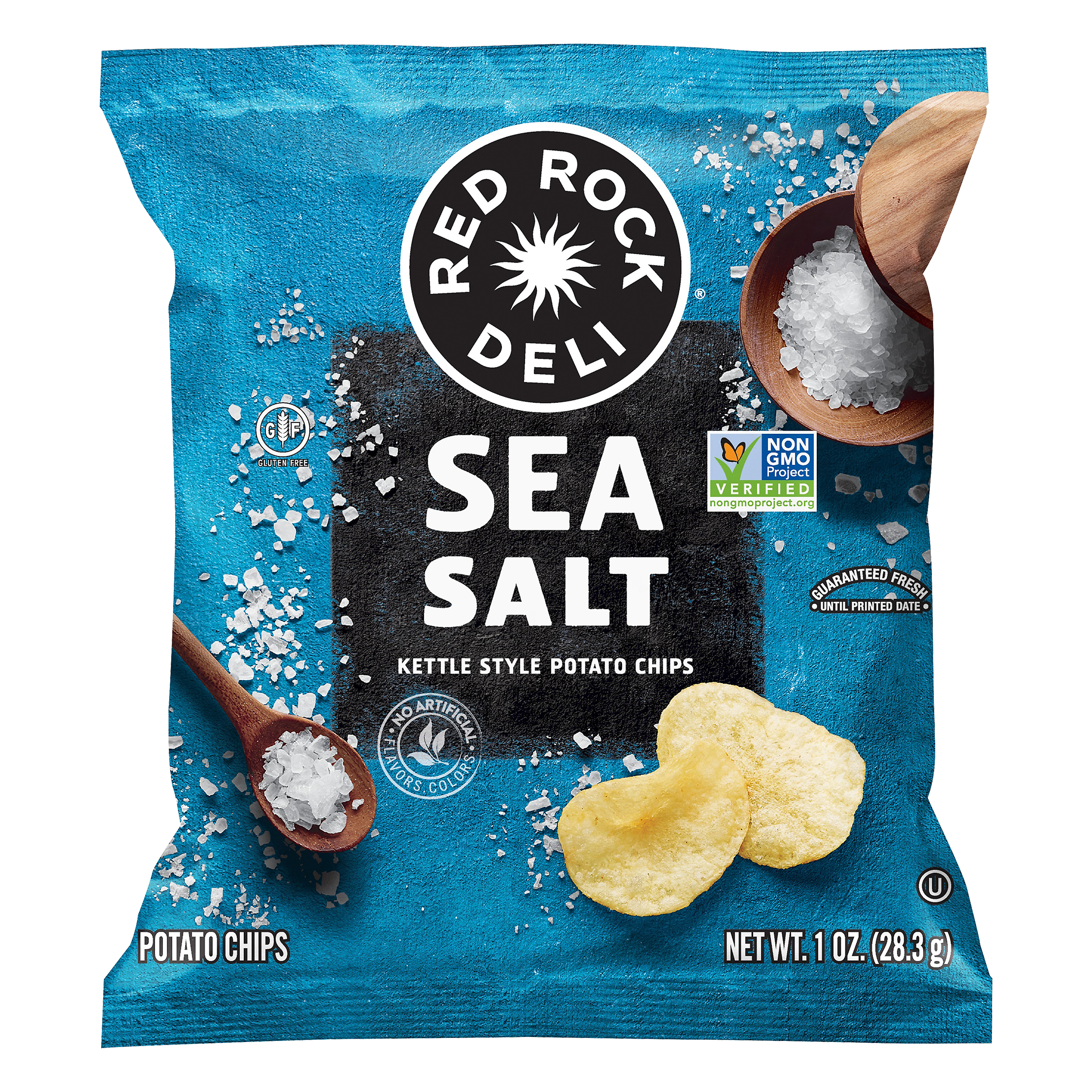 Red Rock Deli Kettle Style Gluten Free Sea Salt Potato Chips 1 Oz
