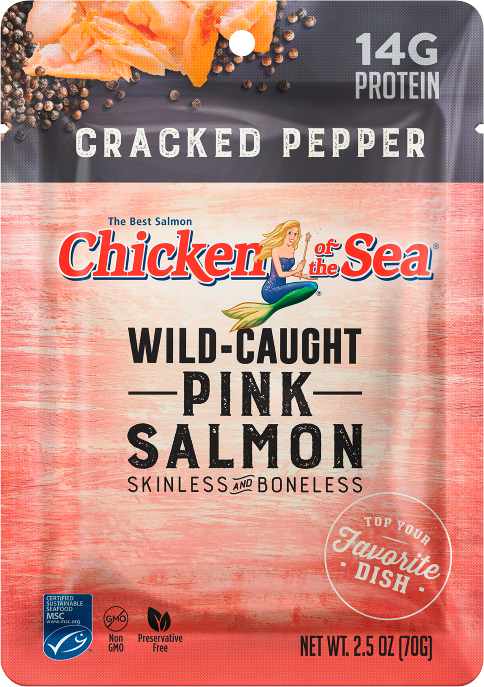 Pink Salmon, Cracked Pepper, Skinless and Boneless, Wild Caught