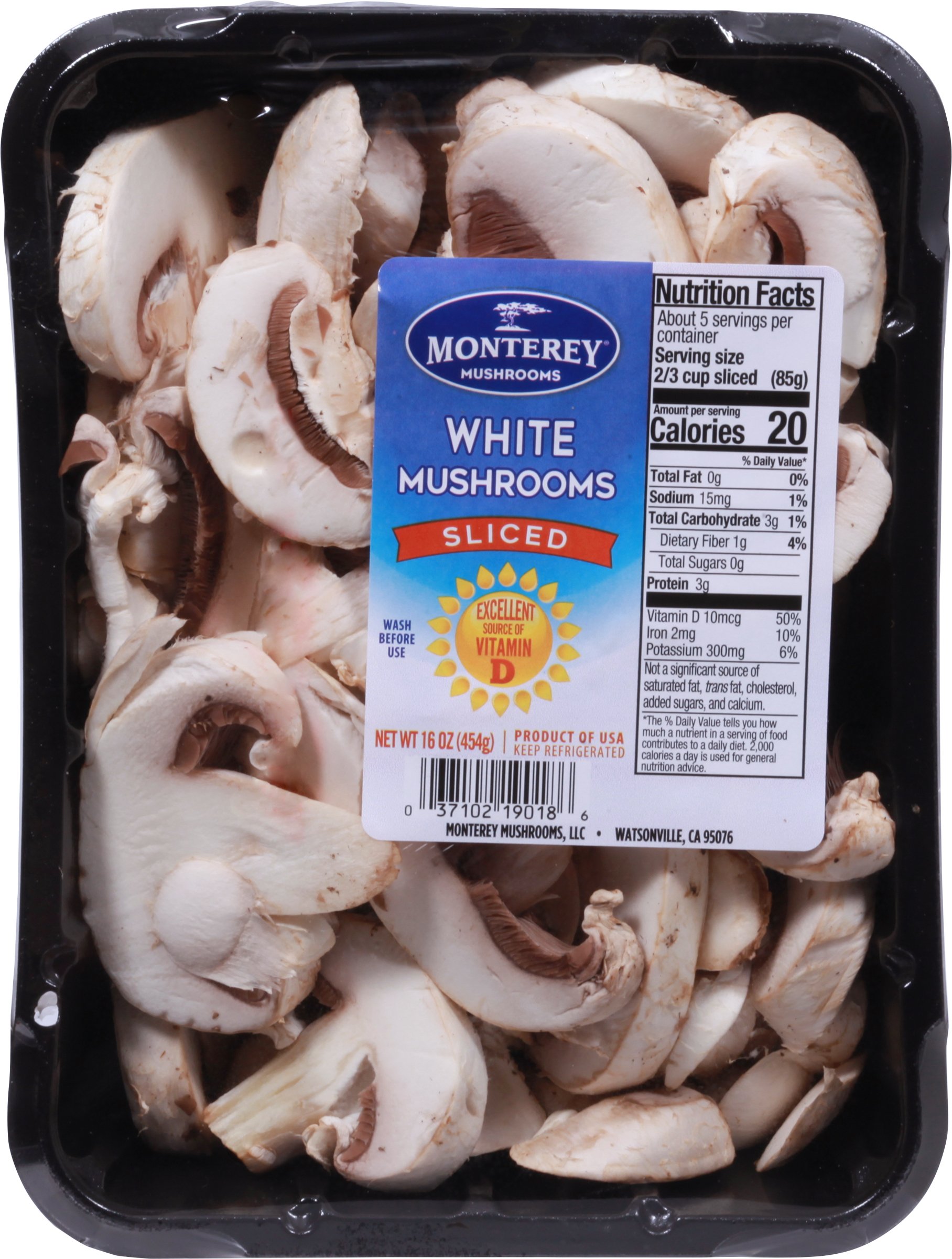 Mushrooms, White, Sliced