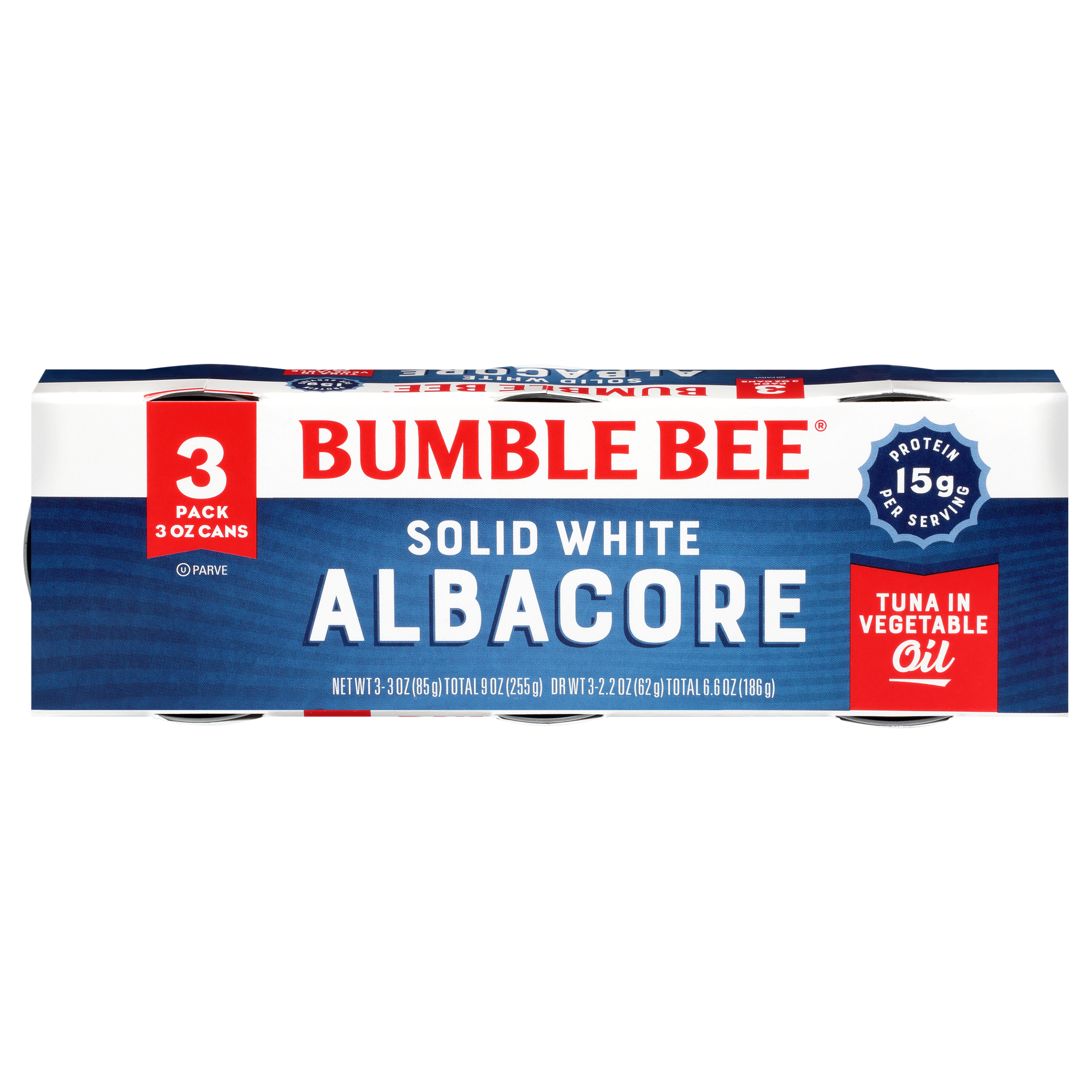 Bumble Bee® Solid White Albacore Tuna In Vegetable Oil 3-3 Oz. Cans