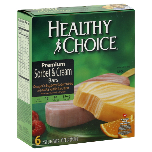 Healthy Choice Sorbet & Cream Bars 6 Ea