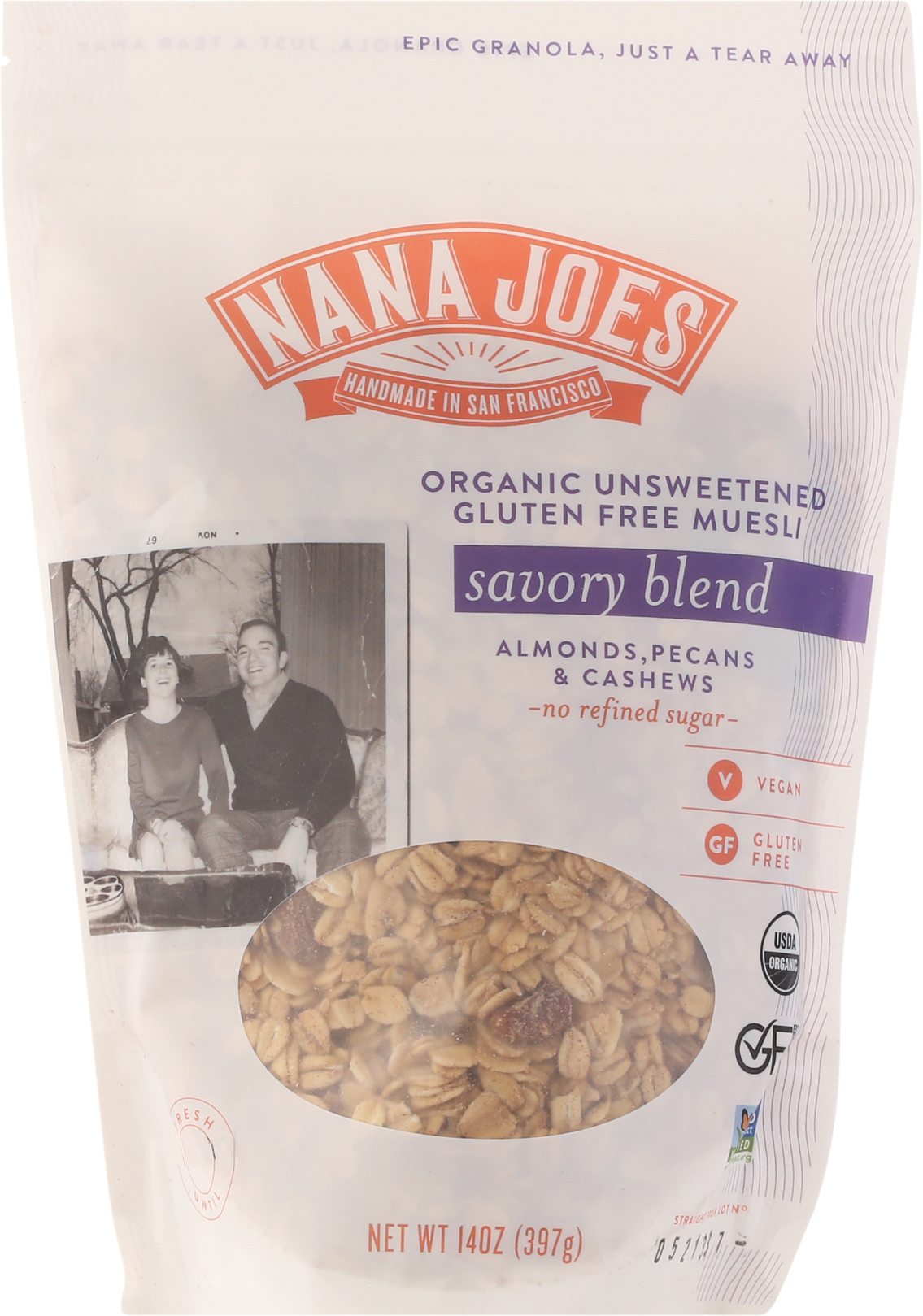 Muesli, Organic, Organic, Gluten Free, Unsweetened, Savory Blend