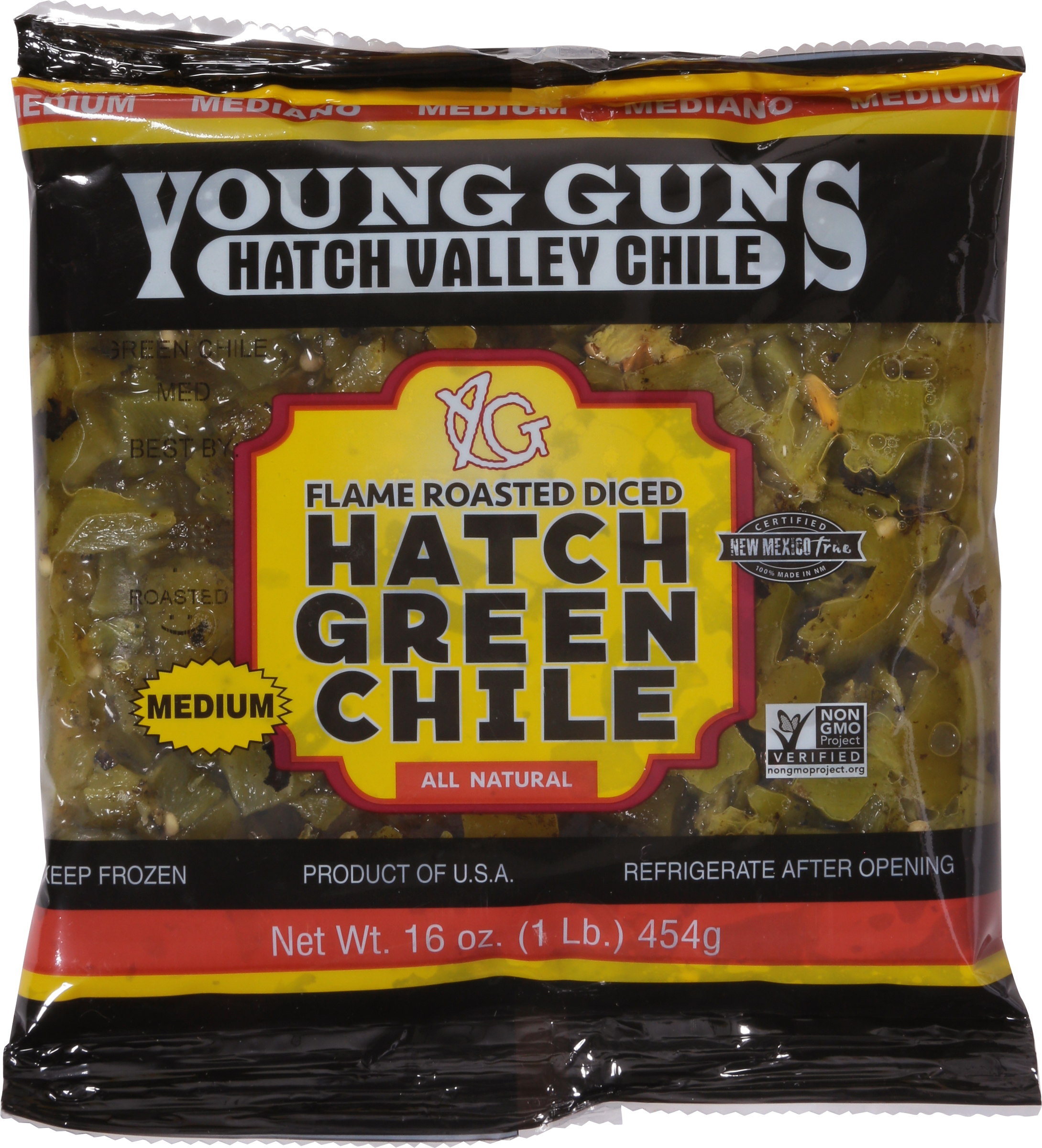 Hatch Green Chile, Flame Roasted, Medium, Diced