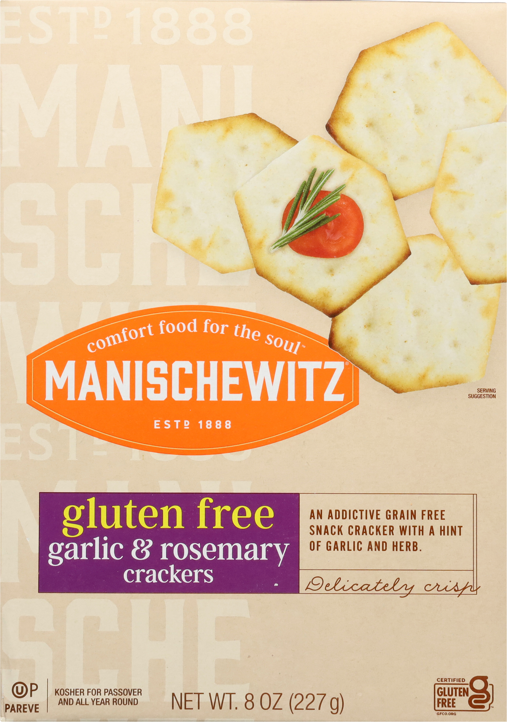 Crackers, Gluten Free, Garlic & Rosemary
