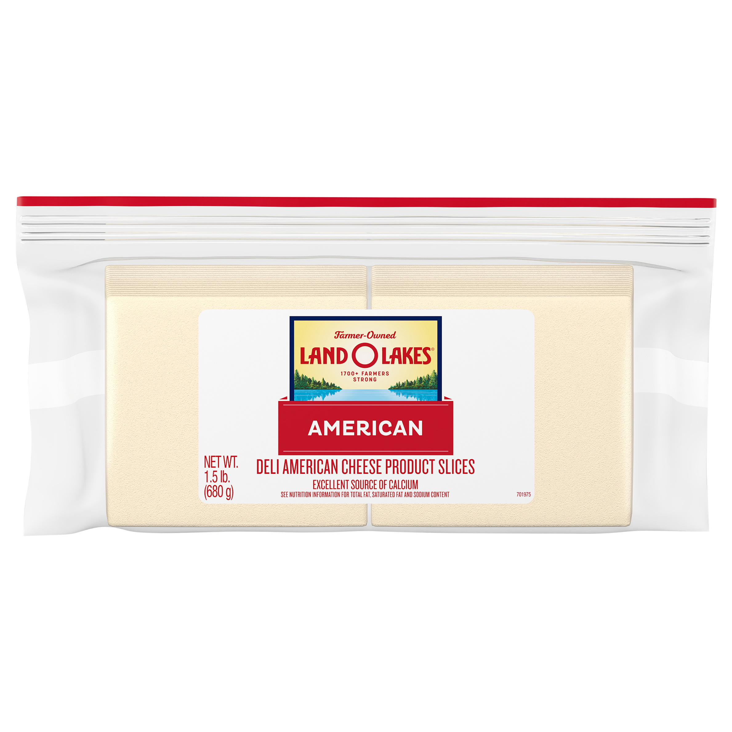 Land O Lakes® White Deli American Cheese Product Slices 1.5 Lb. Pack