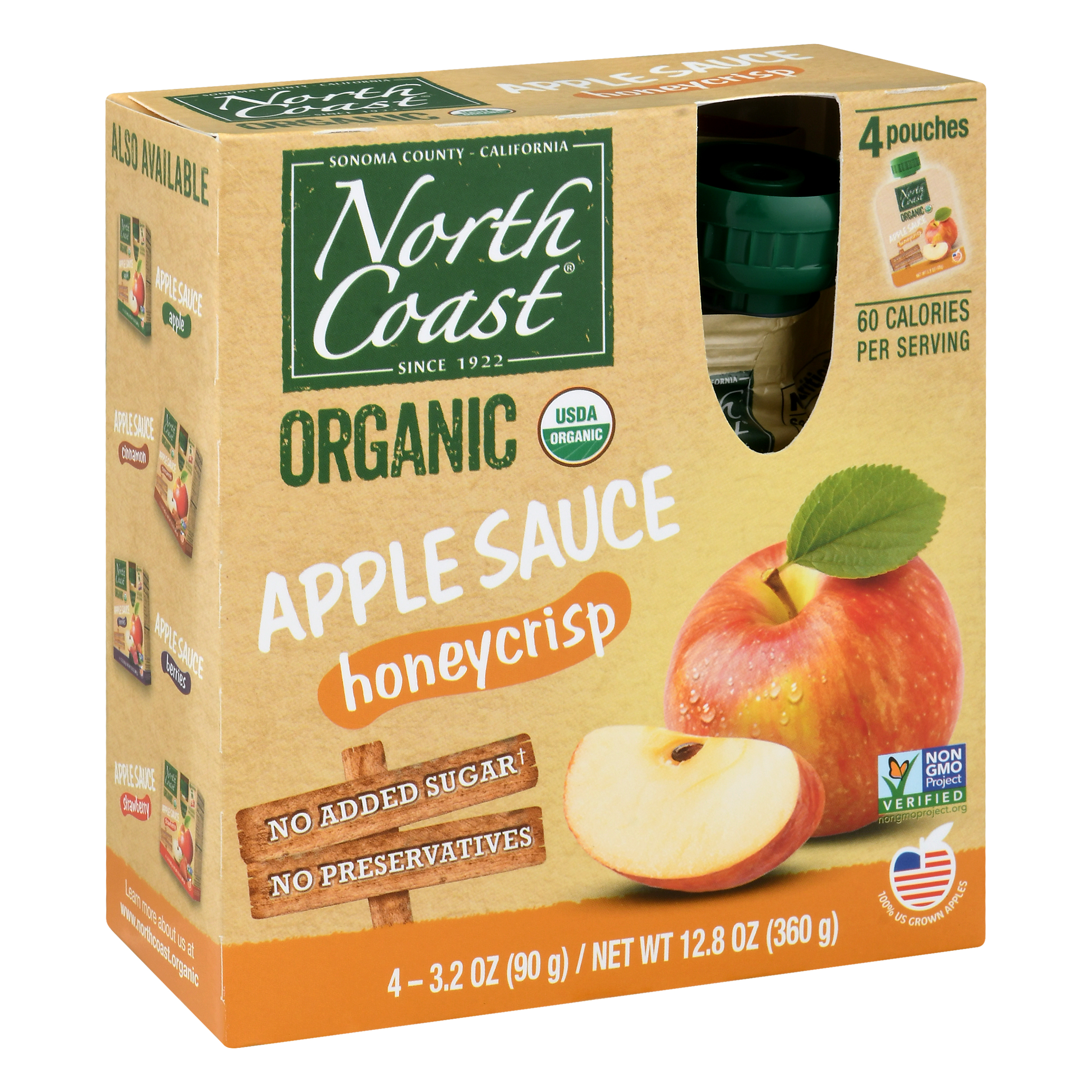 North Coast Organic Honeycrisp Apple Sauce 4 Ea