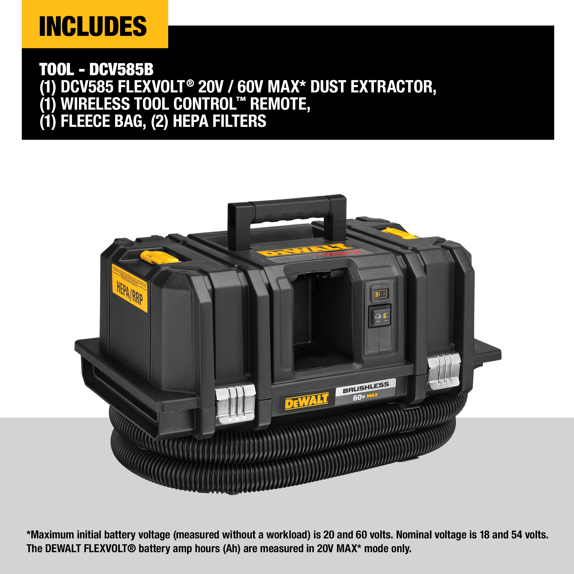 Dewalt flexvolt 60v discount max dust extractor dcv585b