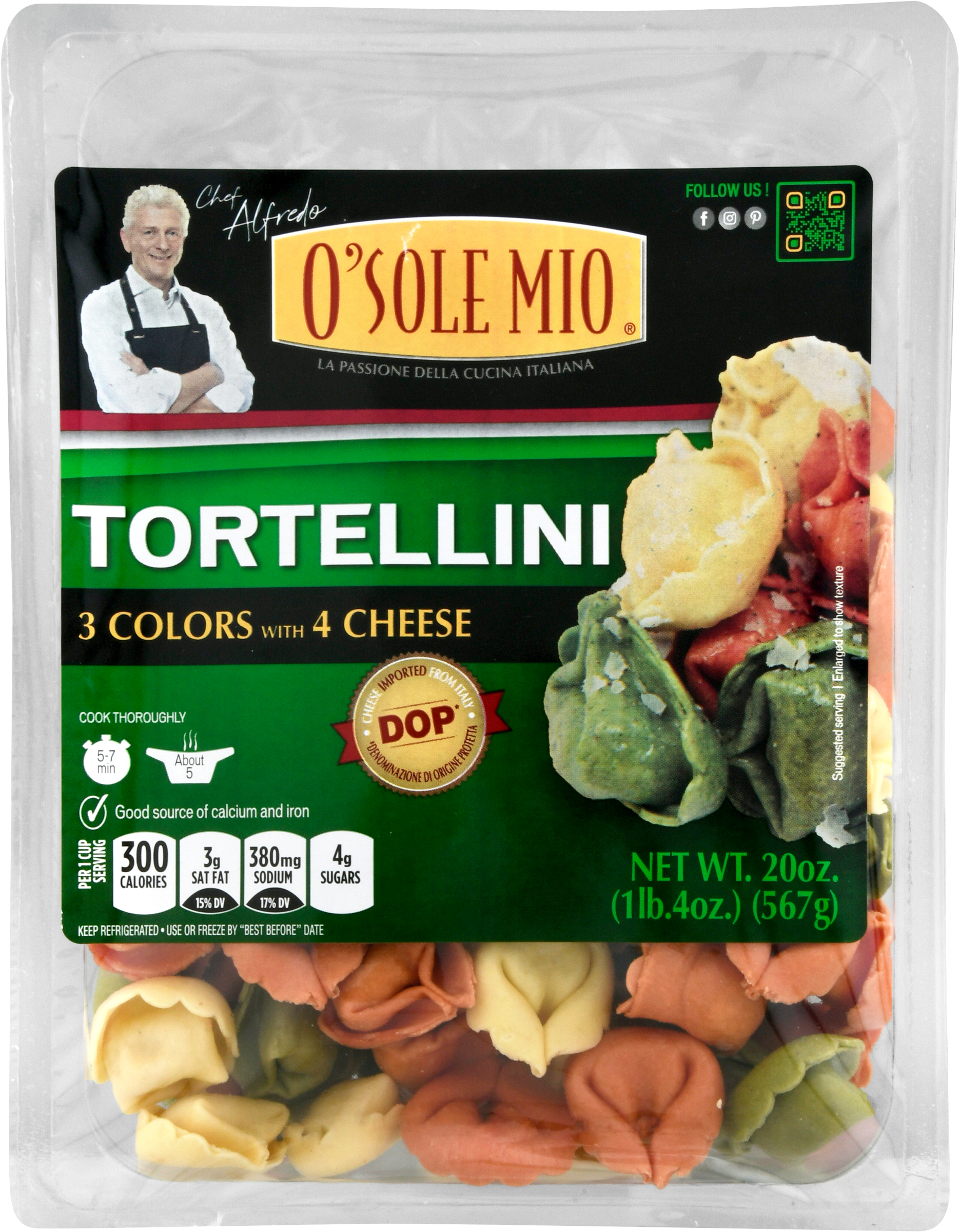 Tortellini, 3 Colors with 4 Cheese