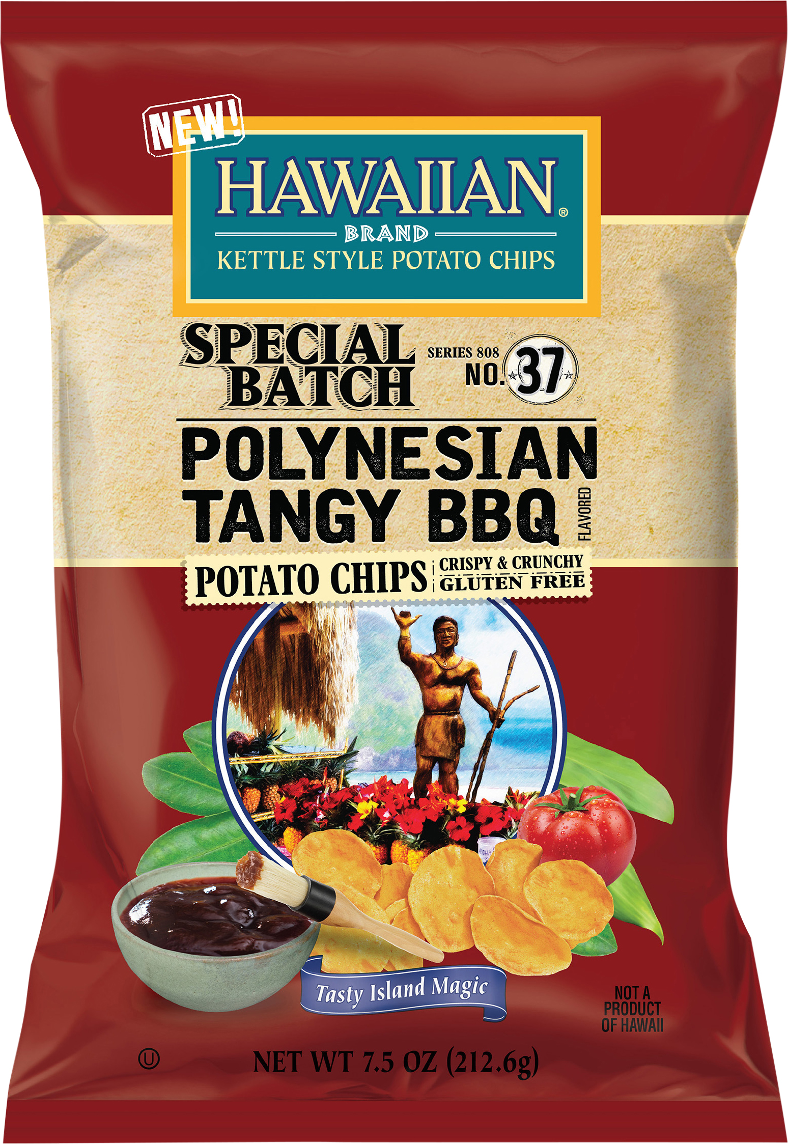 Potato Chips, Polynesian Tangy BBQ Flavored, Kettle Style