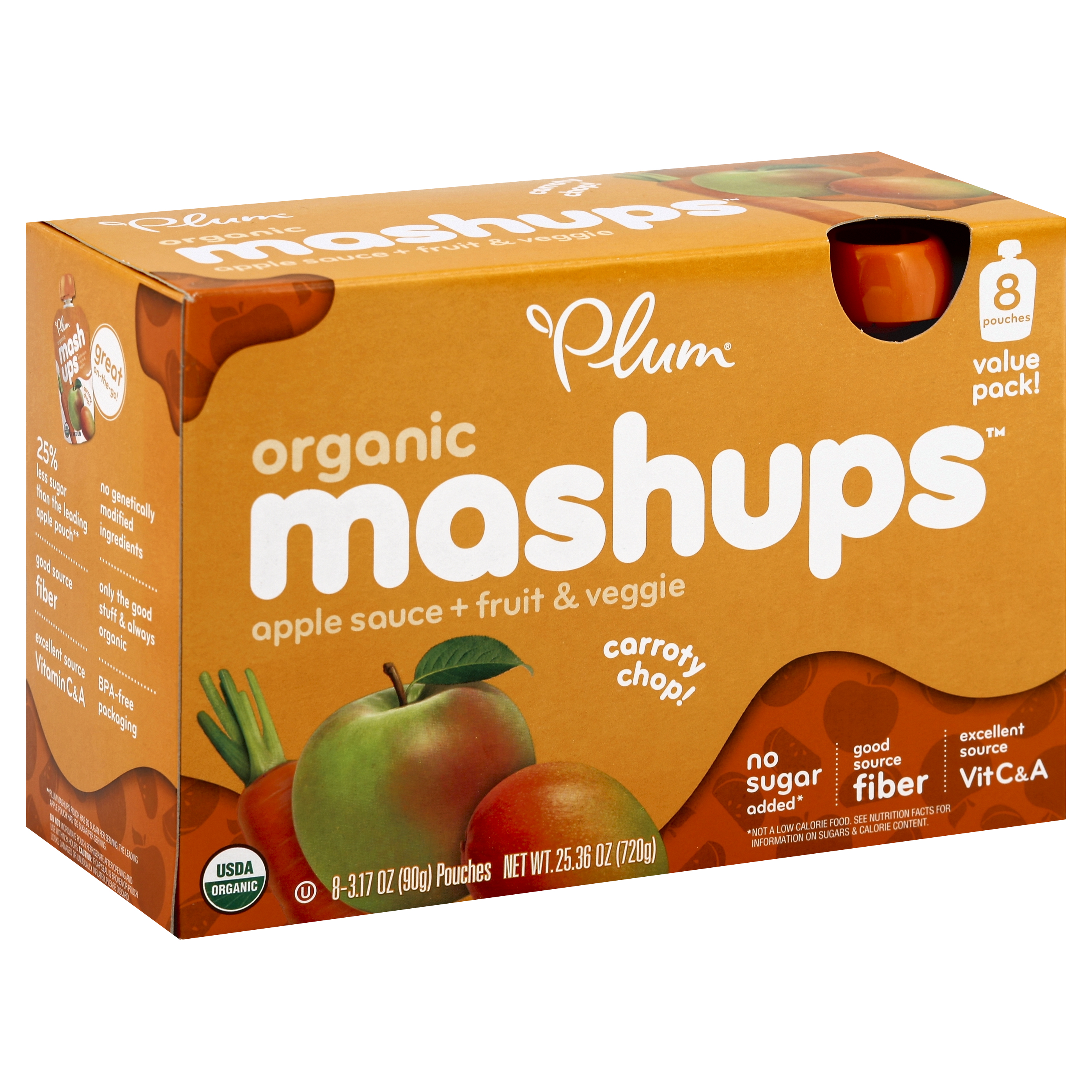 Plum Apple Sauce + Fruit & Veggie 8 Ea