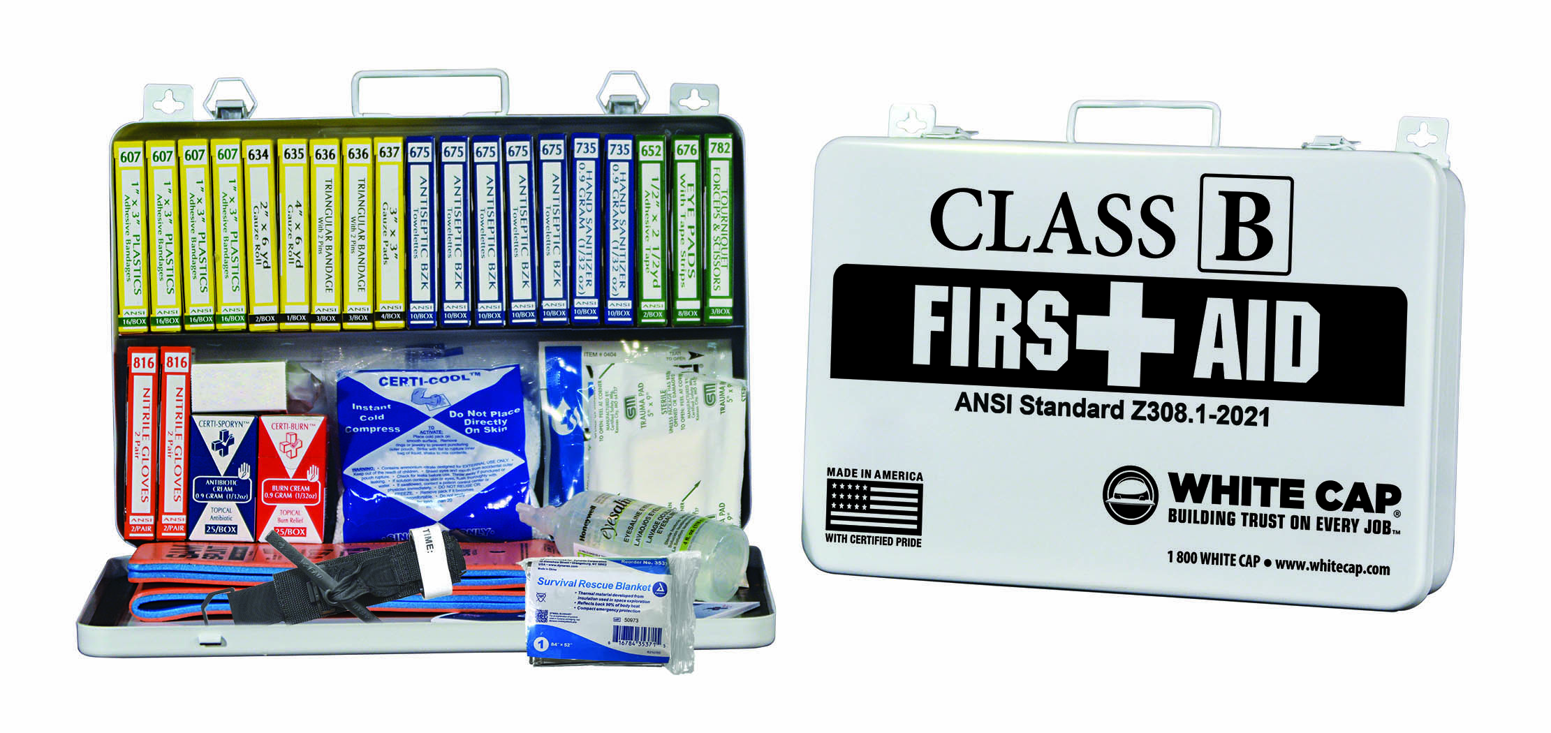 White Cap | Class B Metal Ansi Z308.12021 First Aid Kit