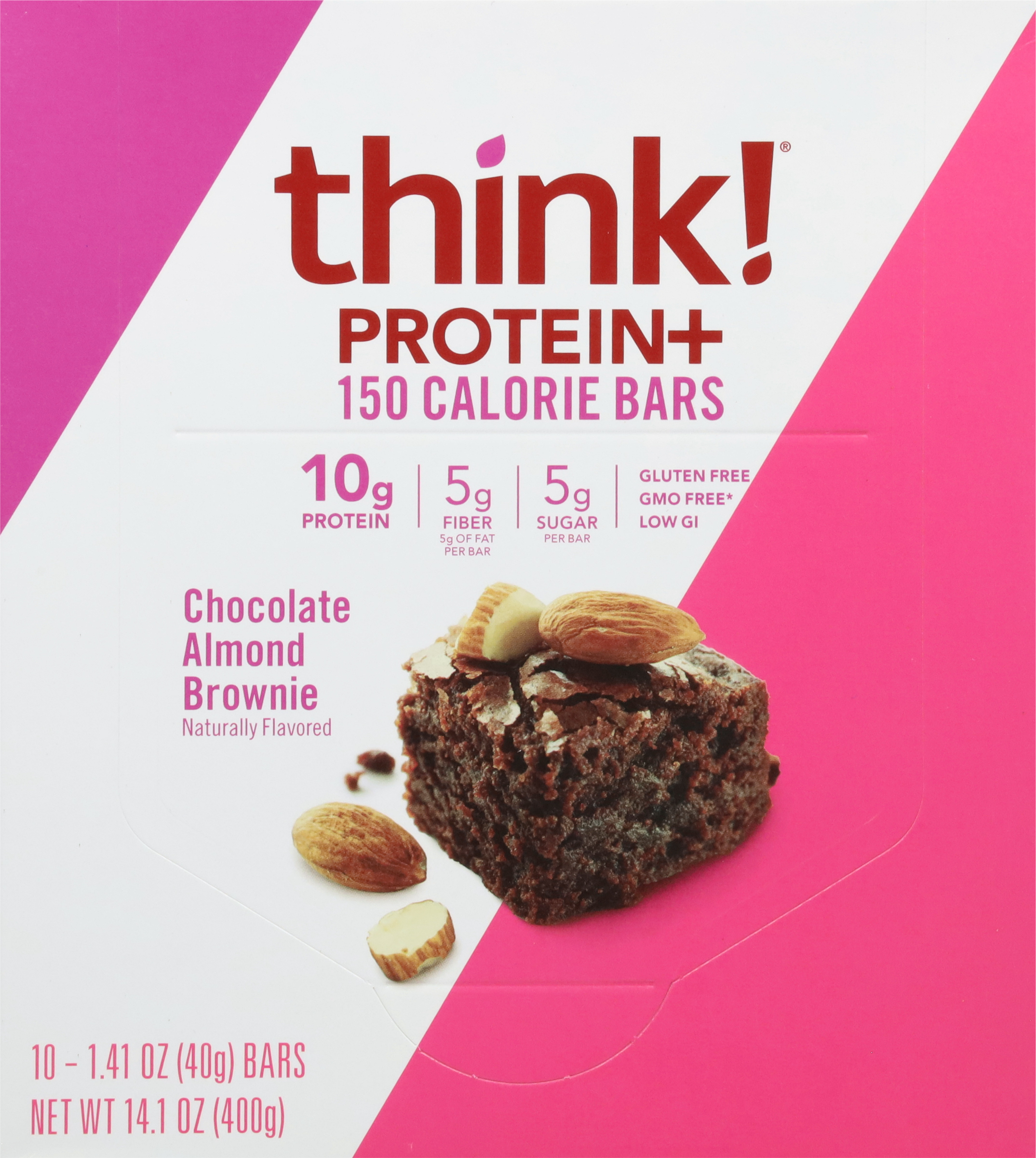 150 Calorie Bars, Chocolate Almond Brownie, Protein+, 10 Pack