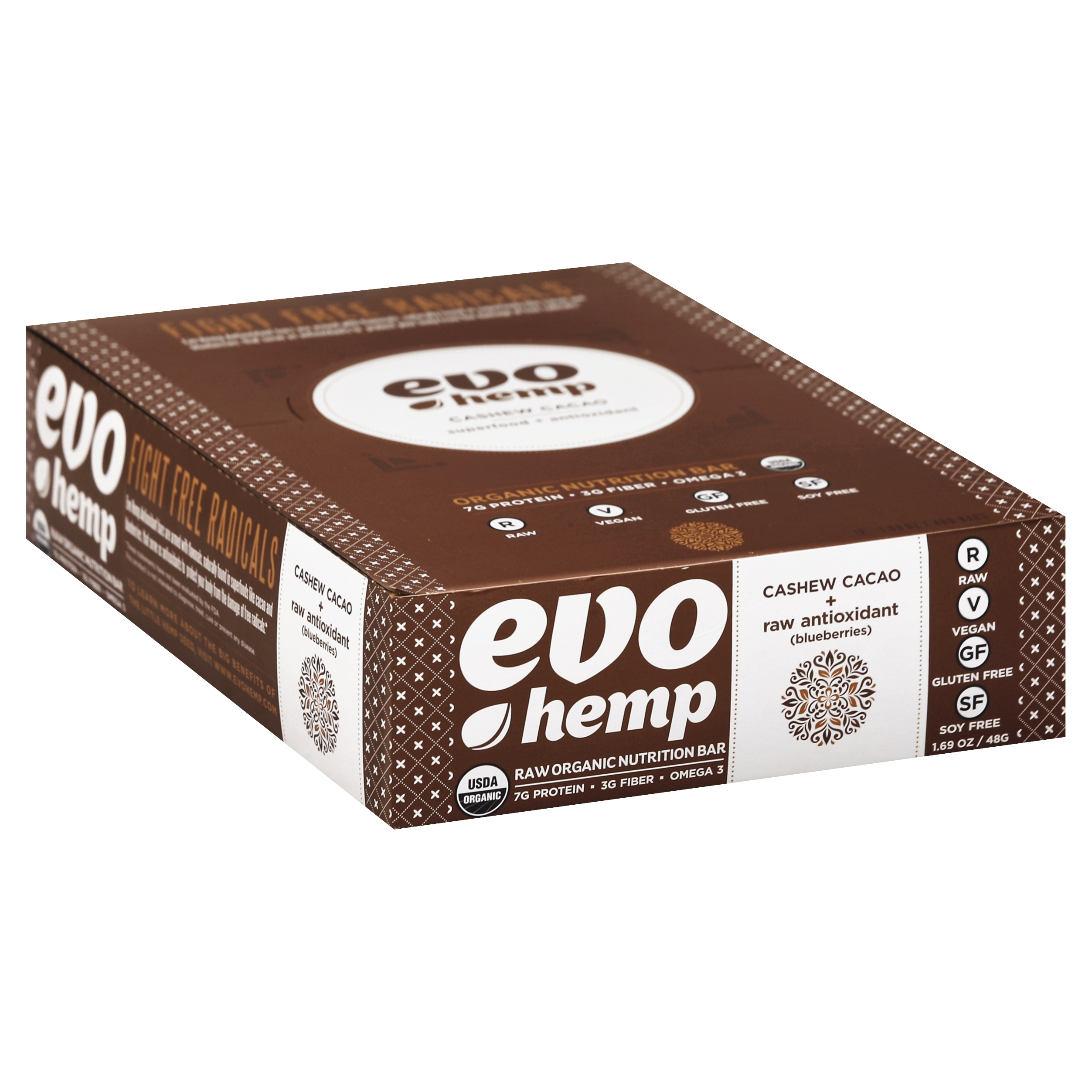 Evo Hemp Nutrition Bar 12 Ea