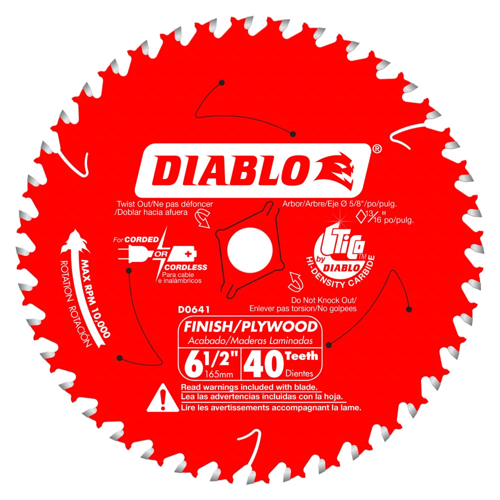 Diablo 6-1/2"X40 Tooth Finish Trim Saw Blade