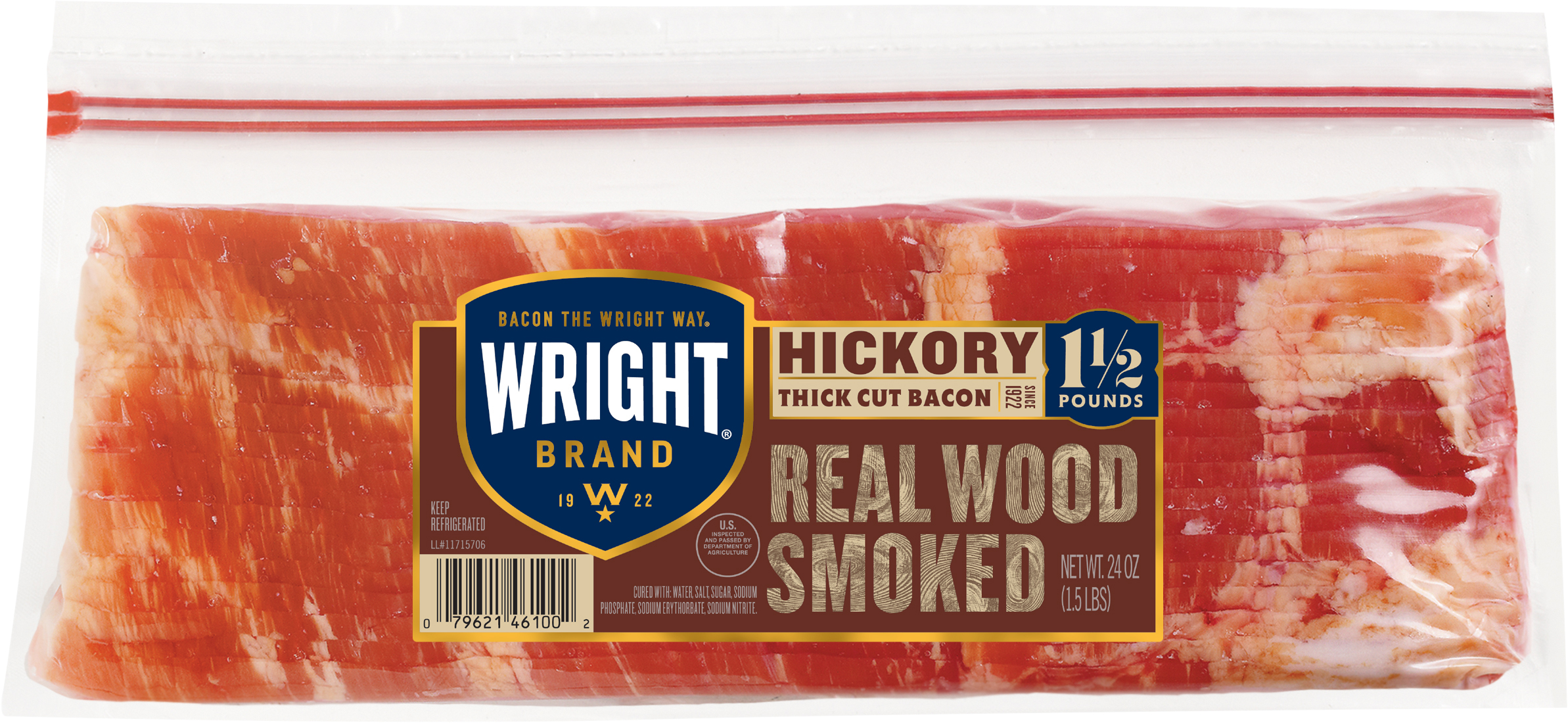 Calories in Bacon, Applewood, Thick Cut from Wright