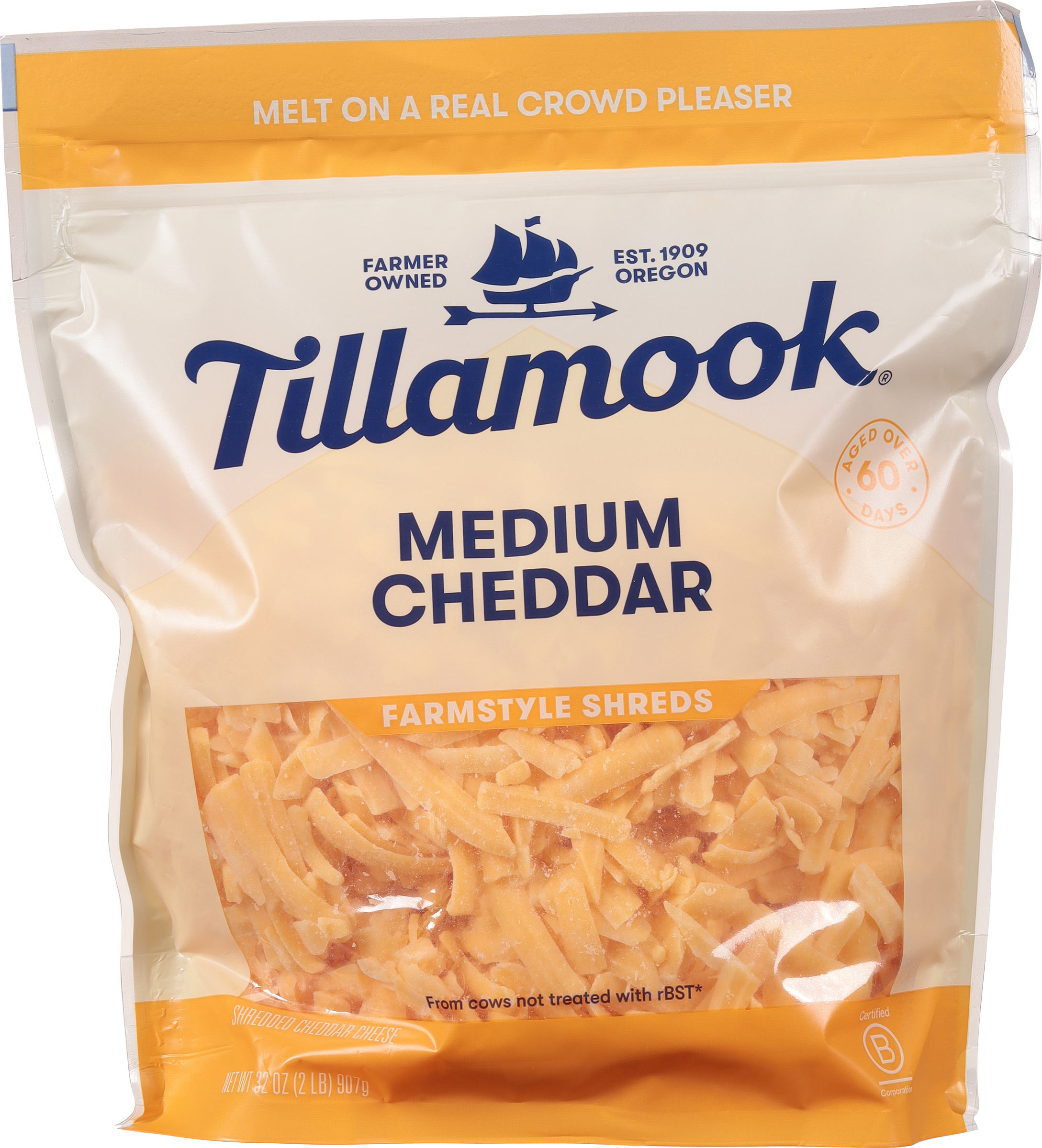 Shredded Cheddar Cheese, Medium Cheddar, Farmstyle Shreds