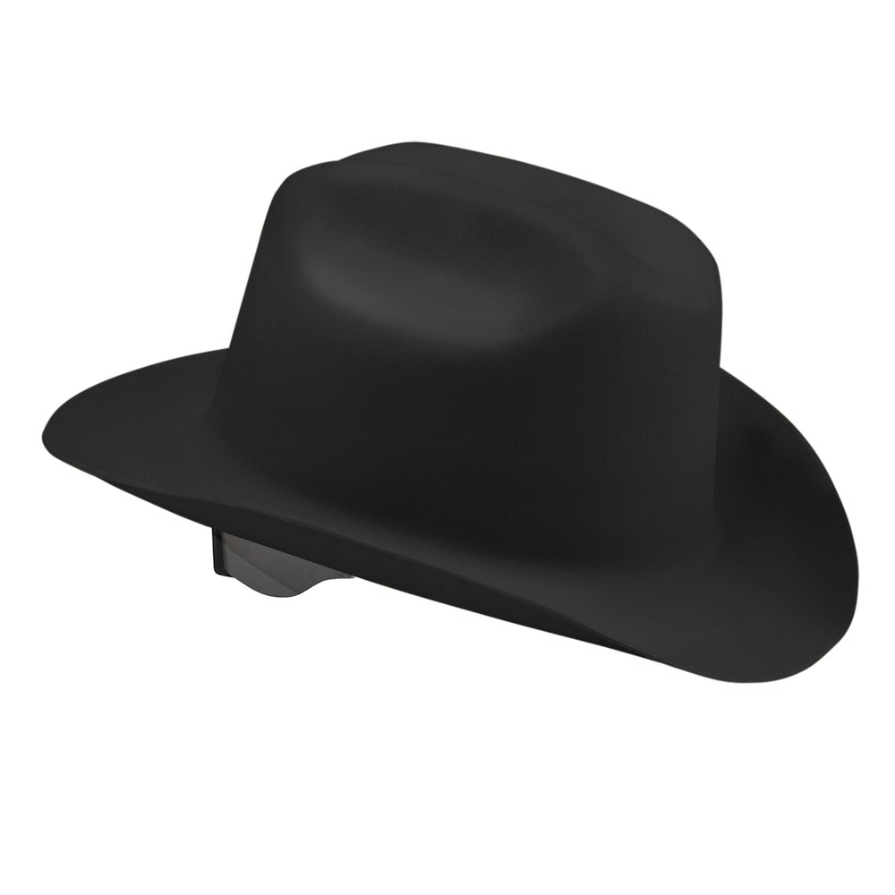 Black Western Outlaw Hard Hat - White Cap