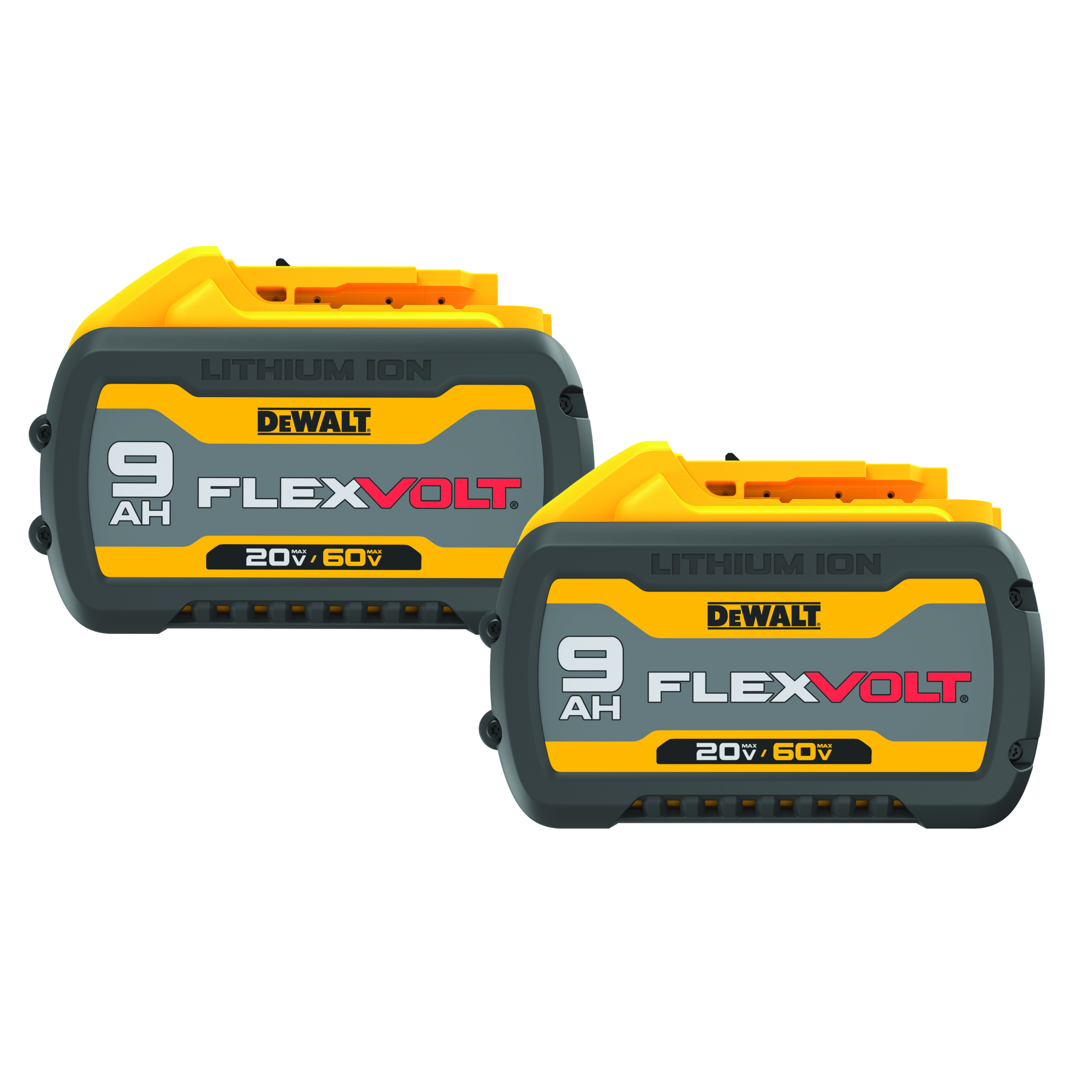 DEWALT Perform & Protect 20/60V MAX FLEXVOLT Li-Ion 9.0Ah Battery (2 Pack)  - White Cap