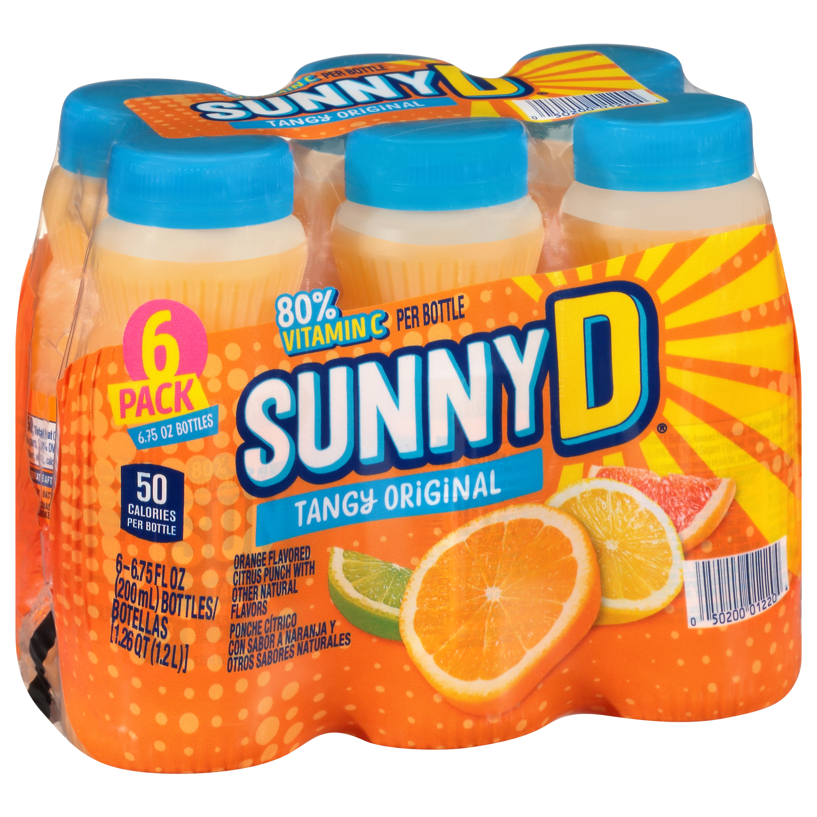 Sunny D Tangy Original Citrus Punch 6-6.75 Fl Oz Bottles