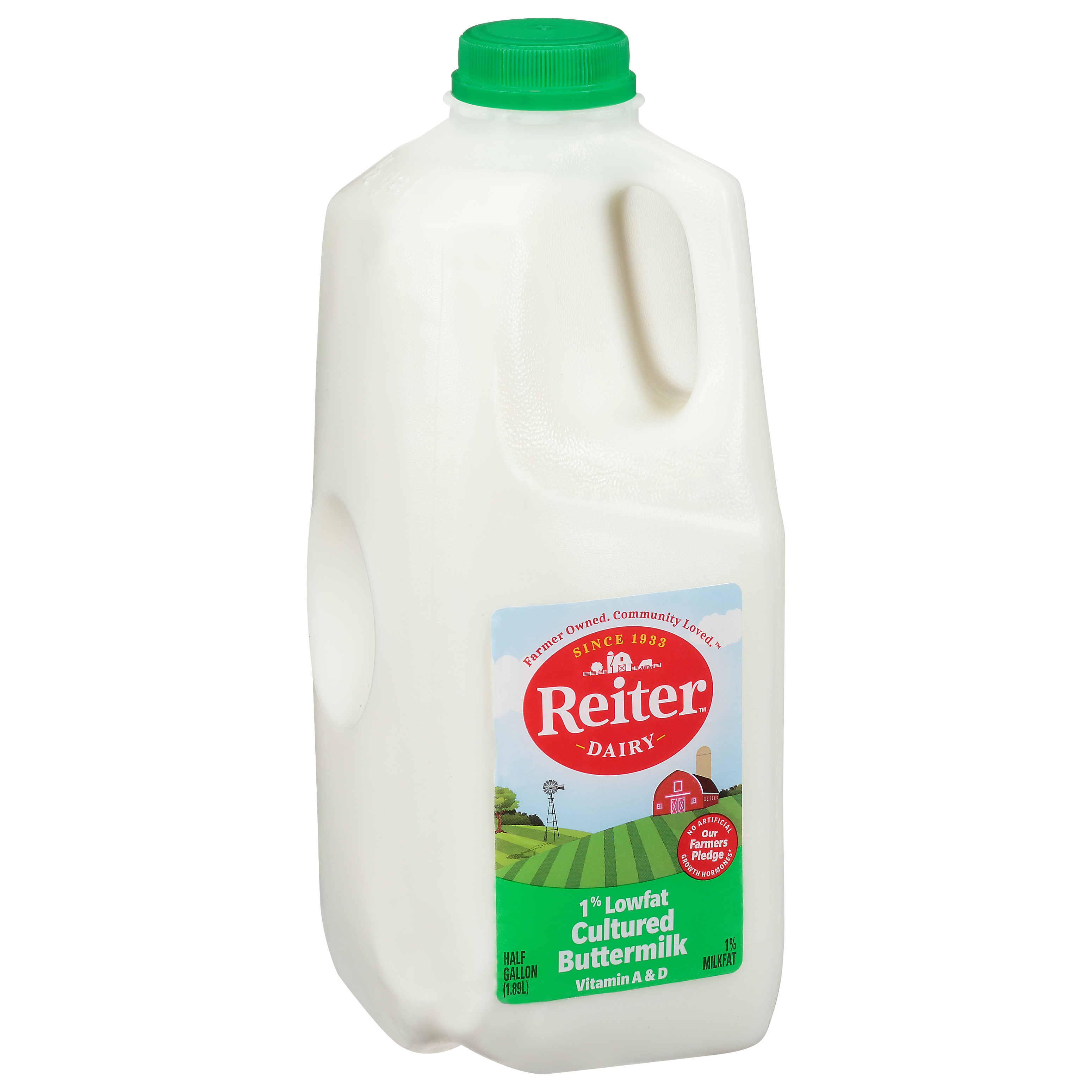 Reiter Dairy 1% Lowfat Cultured Buttermilk 0.5 Gl