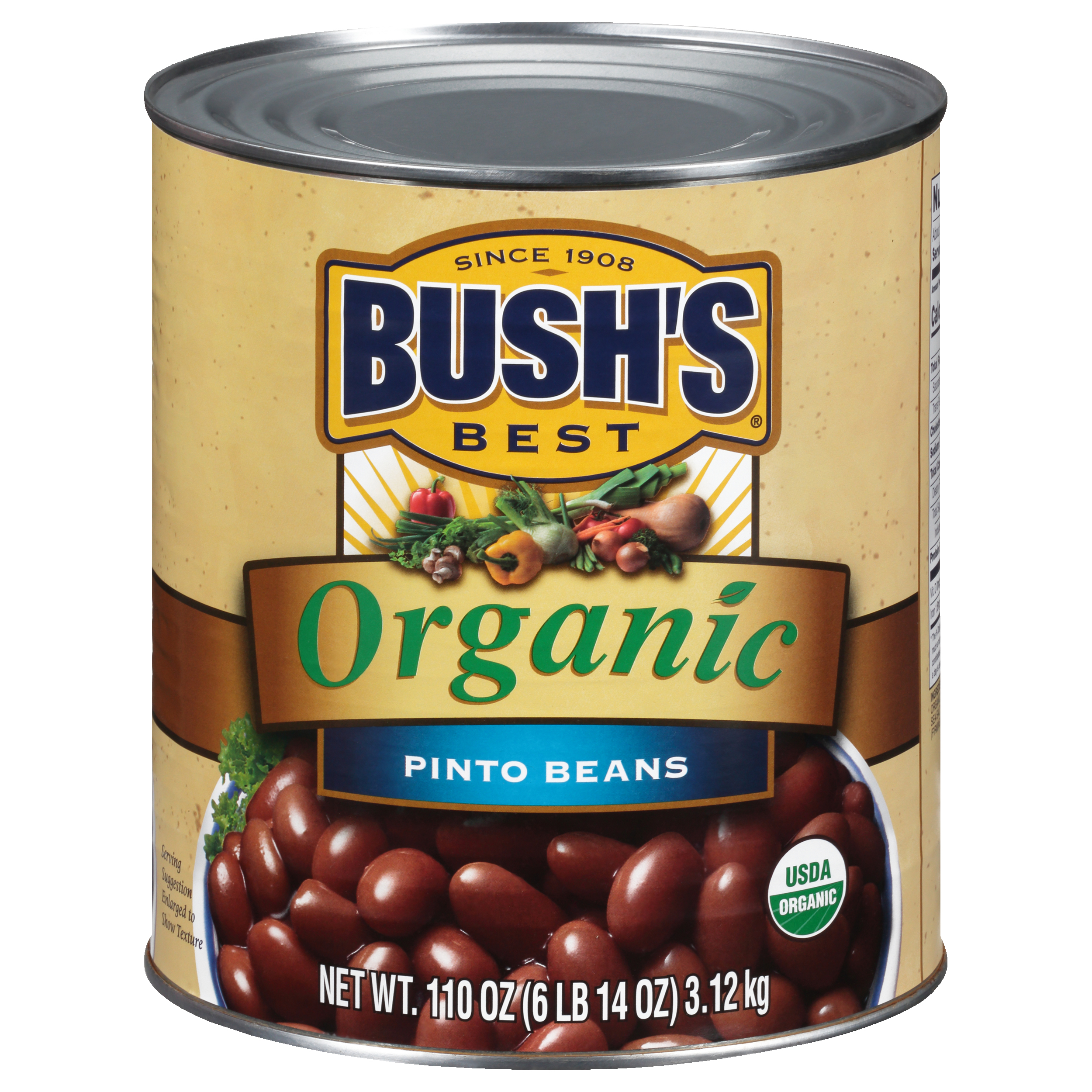 Bush's Best® Organic Pinto Beans 110 Oz. Can