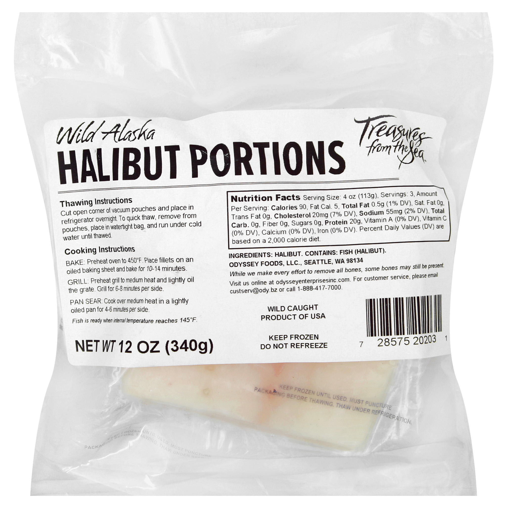 Treasures From The Sea Halibut Portions 12 Oz