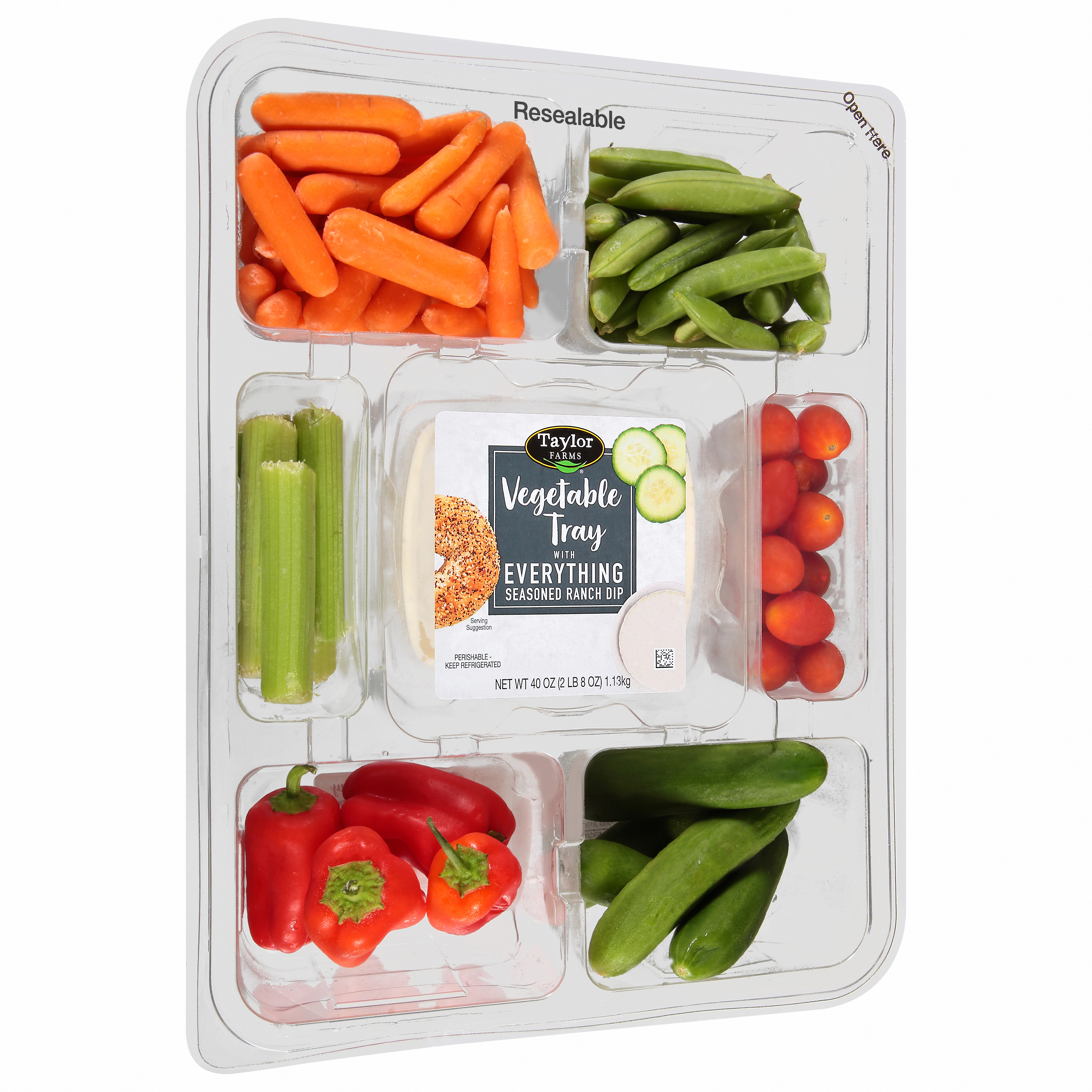 Taylor Farms Vegetable Tray With Everything Seasoned Ranch Dip 40 Oz