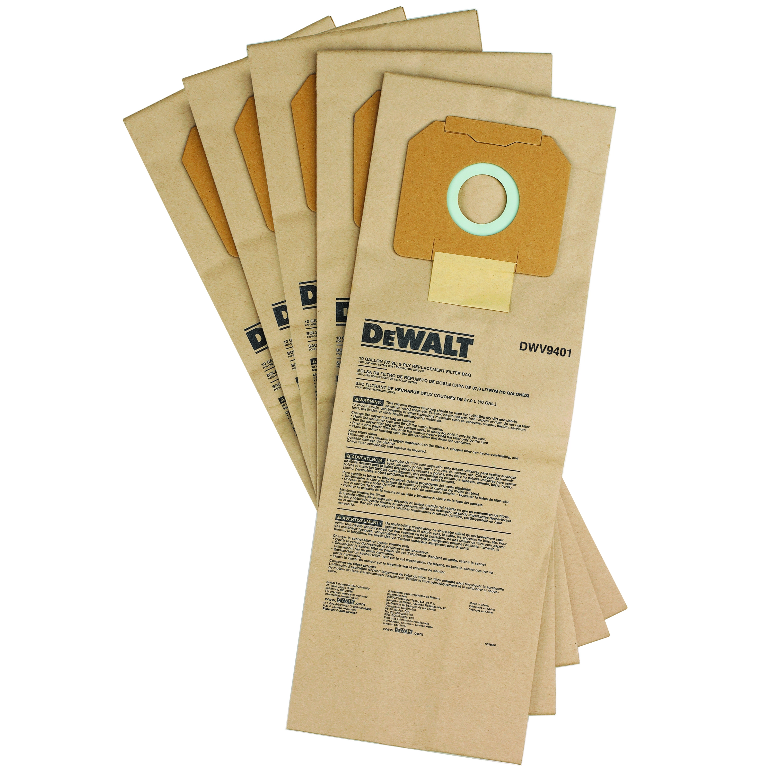 DEWALT Paper Bag for DWV9012 (5/Pack)