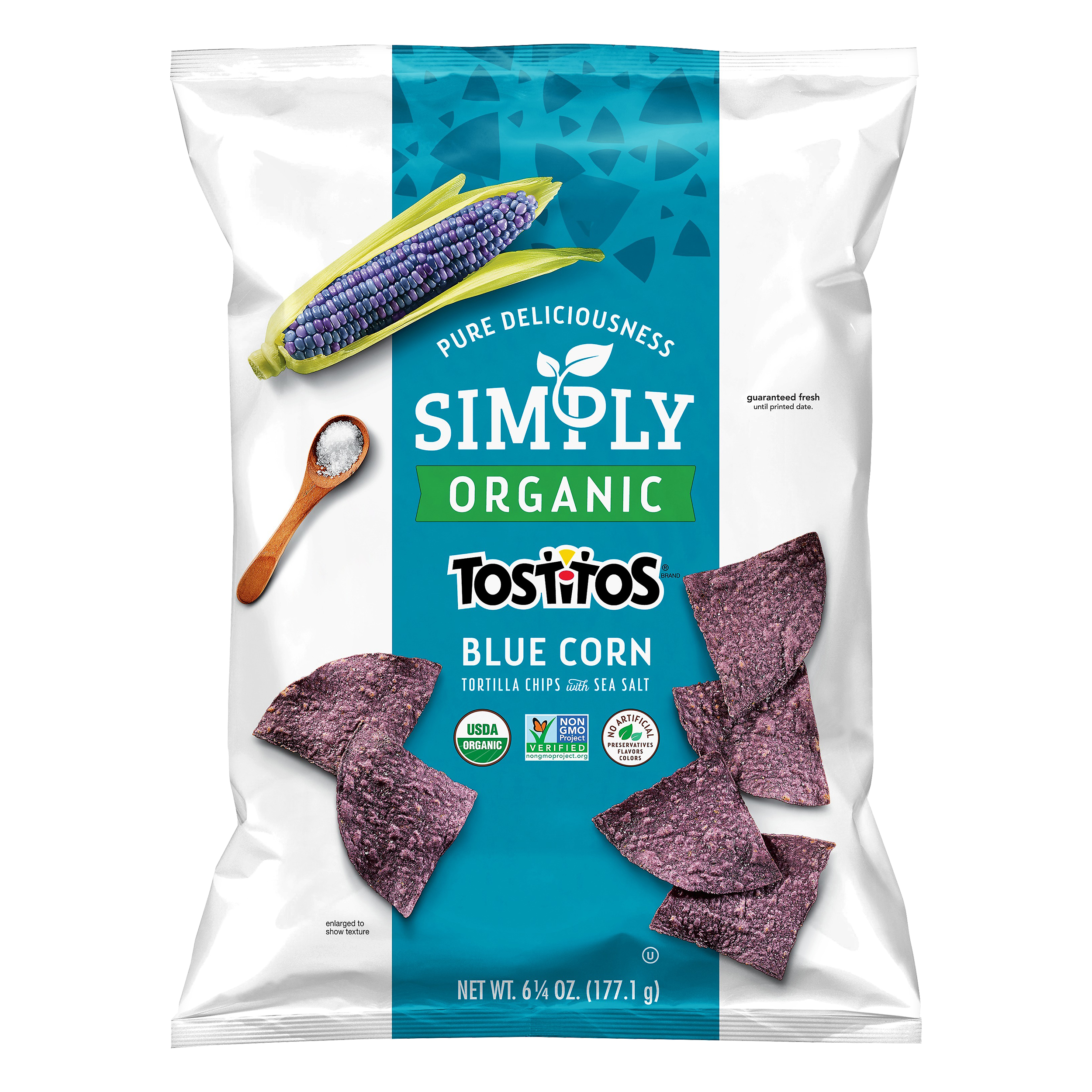 Tostitos Simply Blue Corn Organic With Sea Salt Blue Corn Tortilla Chips 6.25 Oz