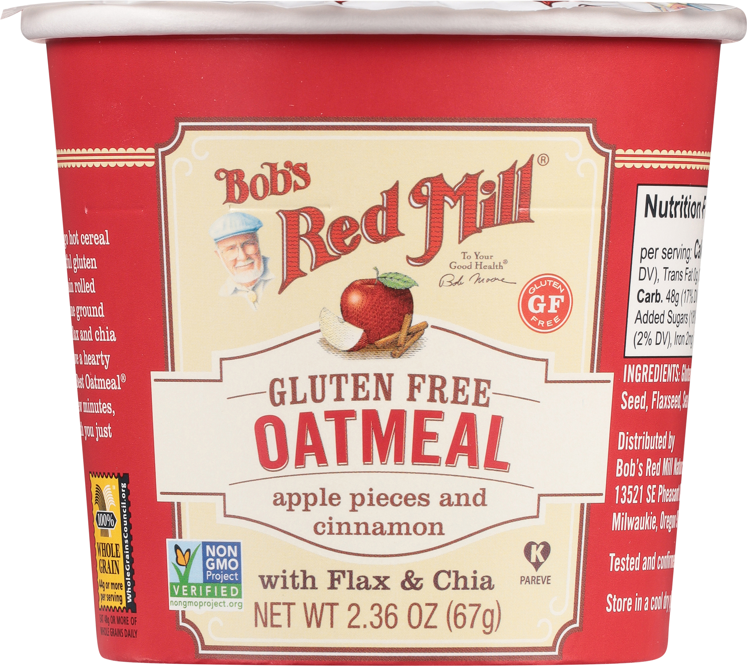 Oatmeal, Gluten Free, Apple Pieces and Cinnamon