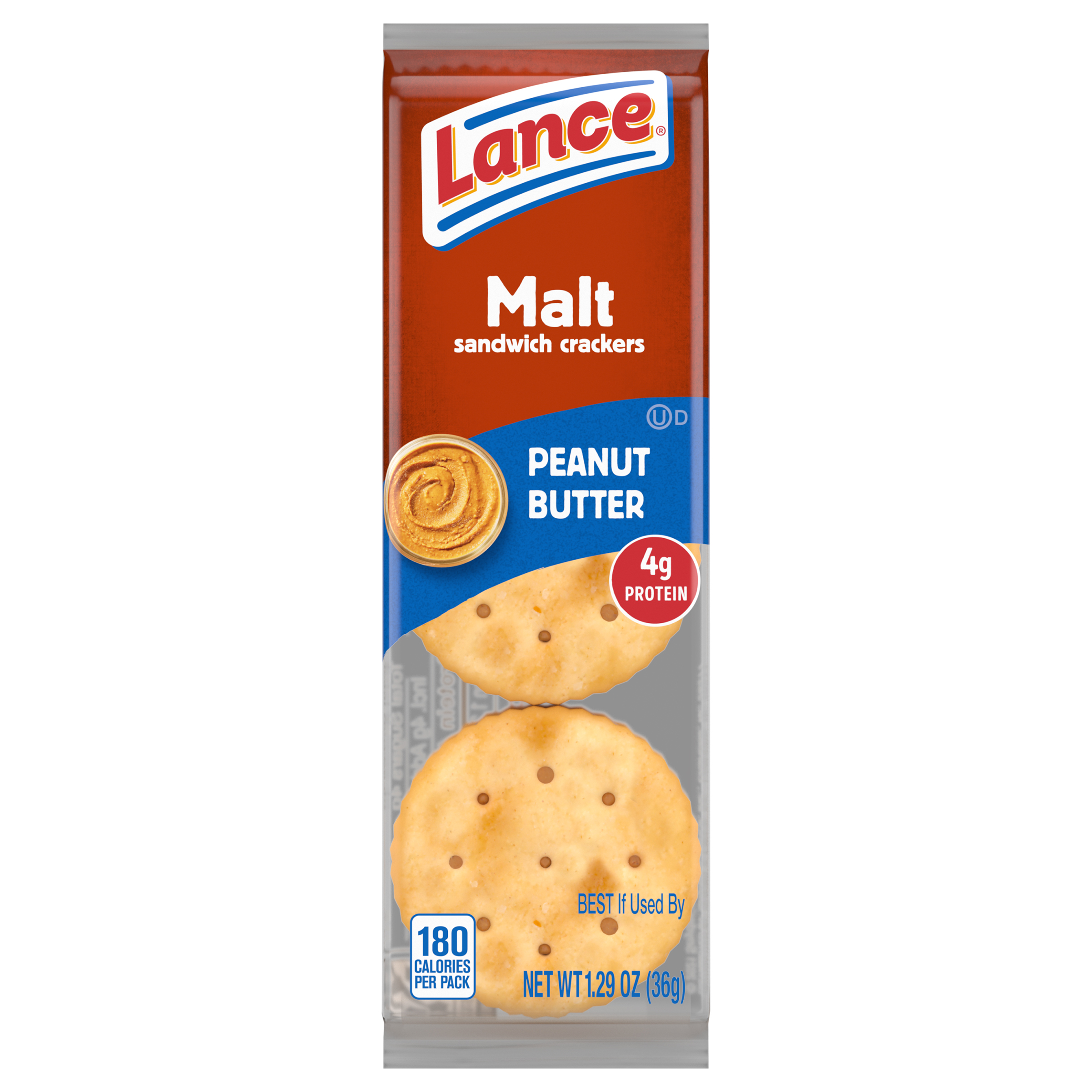 Lance Malt Peanut Butter Sandwich Crackers 1.29 Oz