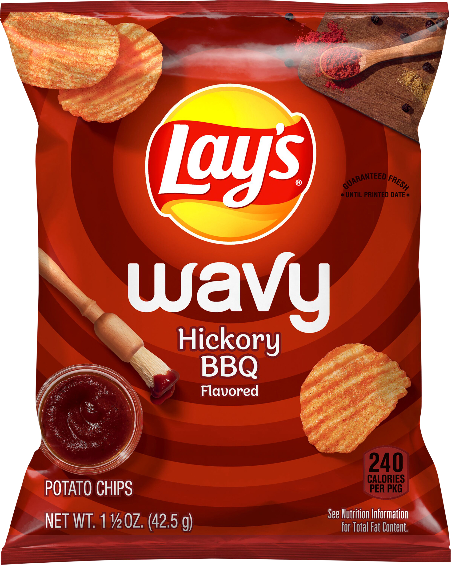 Potato Chips, Hickory BBQ Flavored, Wavy