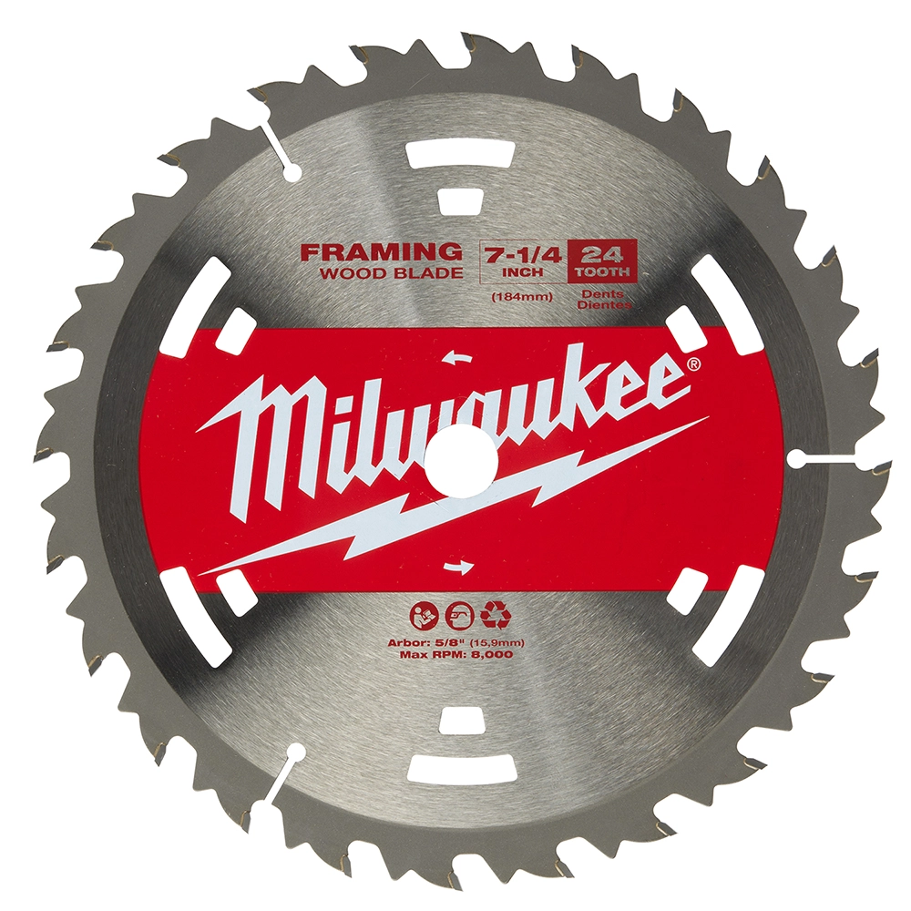 Milwaukee 7-1/4" 24T Basic Framer Circular Saw Blades