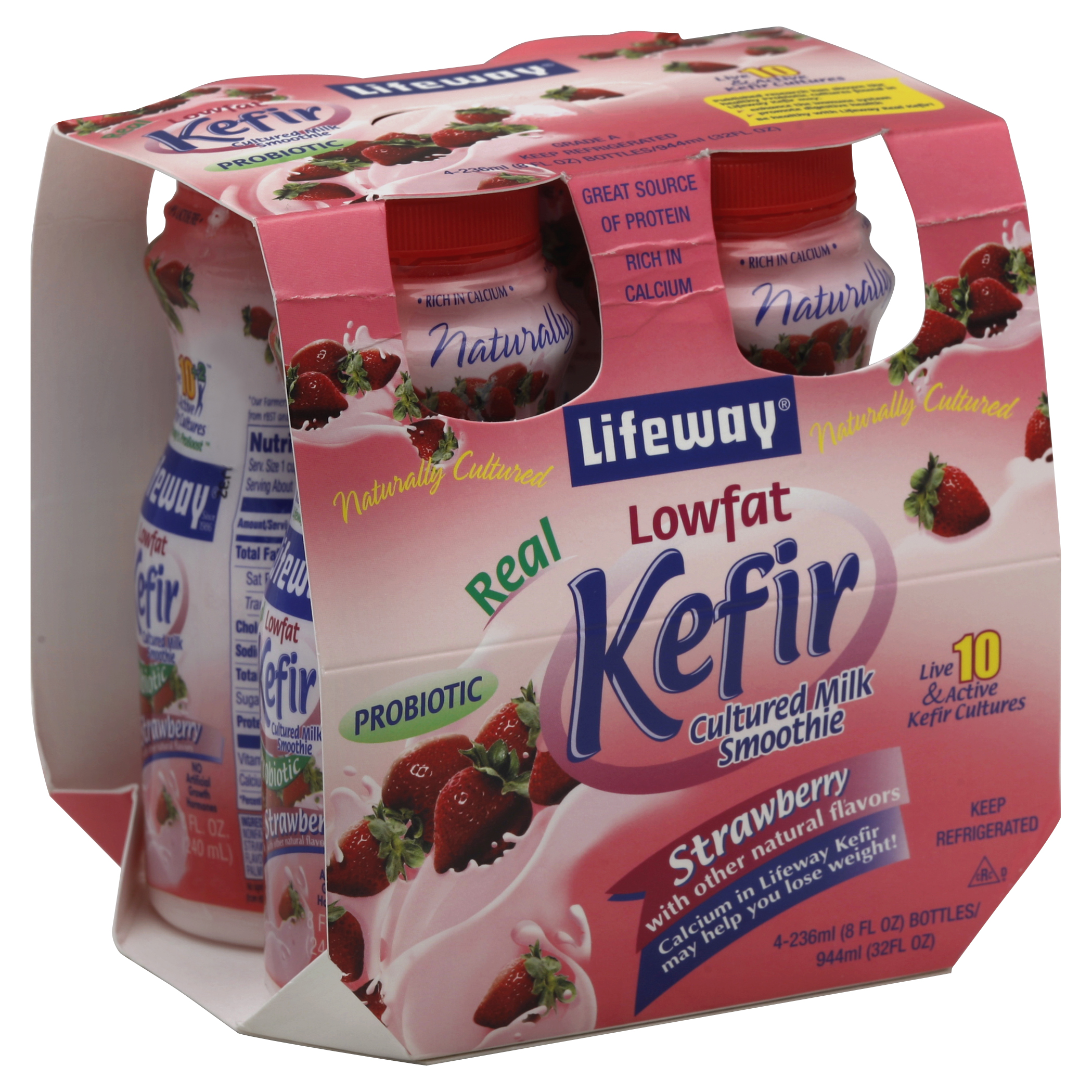 Lifeway Kefir Cultured Milk Smoothie 4 Ea