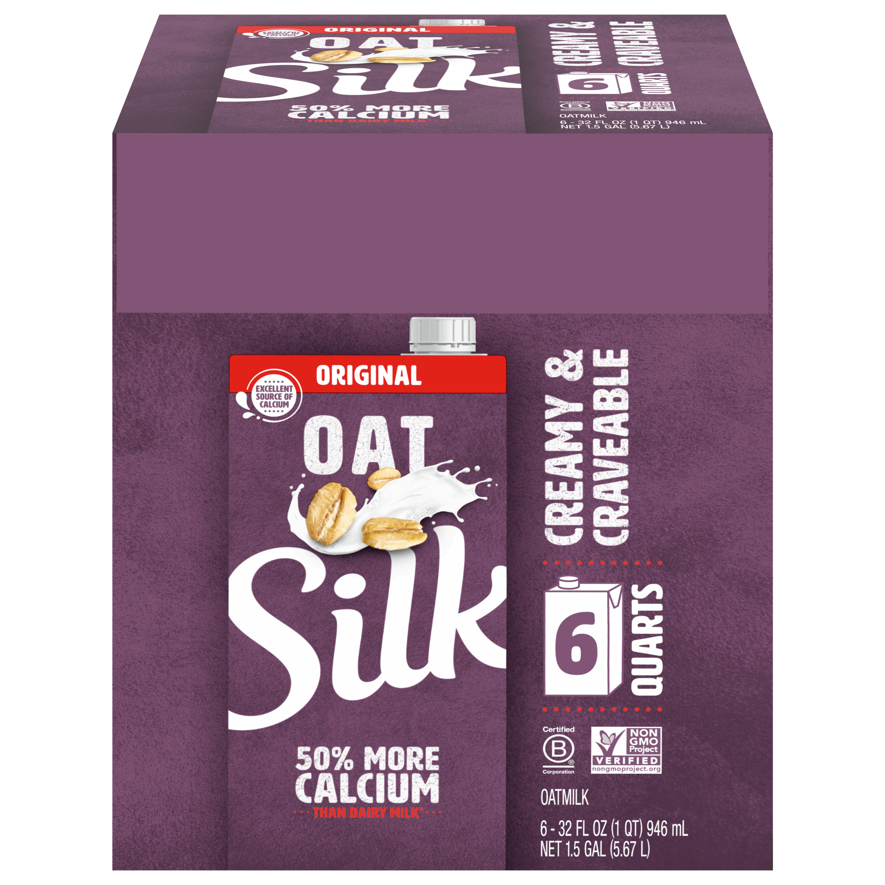 Oat Silk Creamy & Craveable Original Oatmilk 6 - 32 Fl Oz Cartons