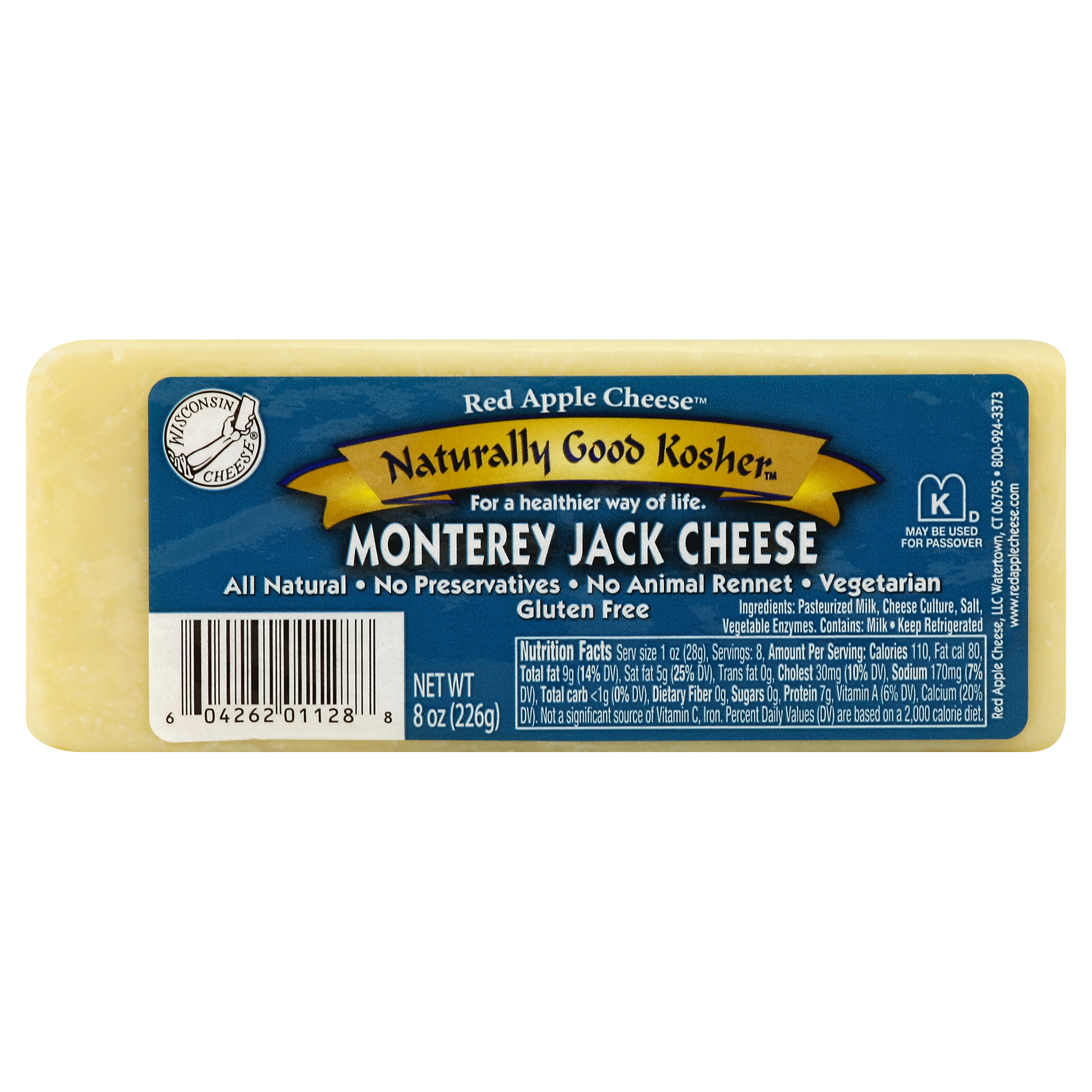 Naturally Good Kosher Cheese 8 Oz