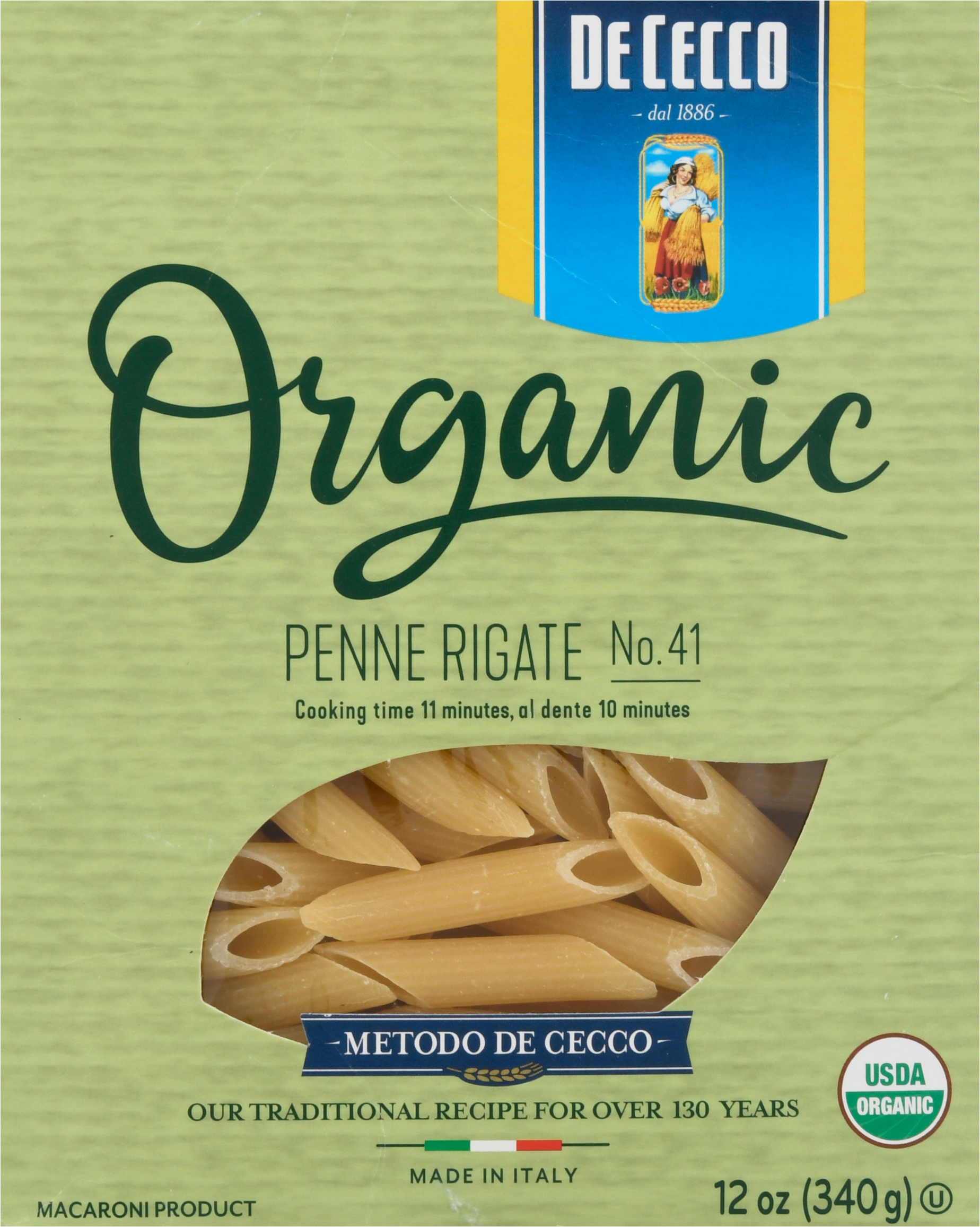 Penne Rigate, Organic, No. 41